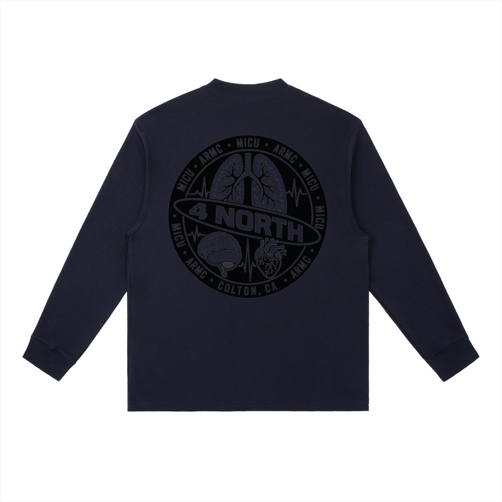 4 North black print- Long-Sleeve T-Shirt