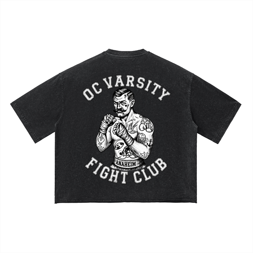OC Varsity Fight Club- Unisex Vintage Wash Boxy T-Shirt