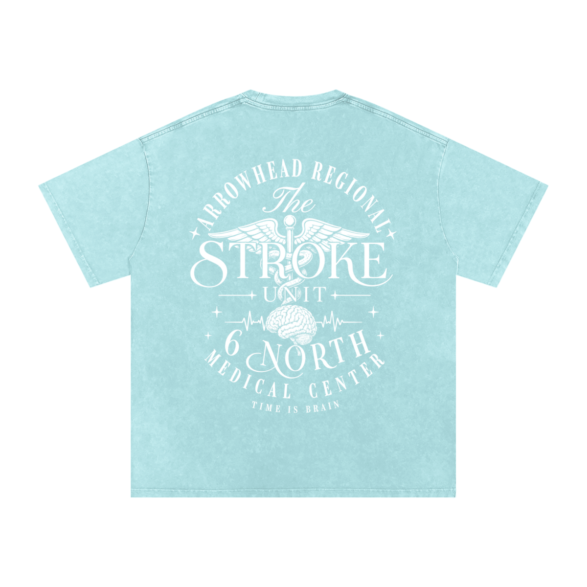 6 North white Lettering - adult unisex Snow Washed Oversized Cotton T-Shirt
