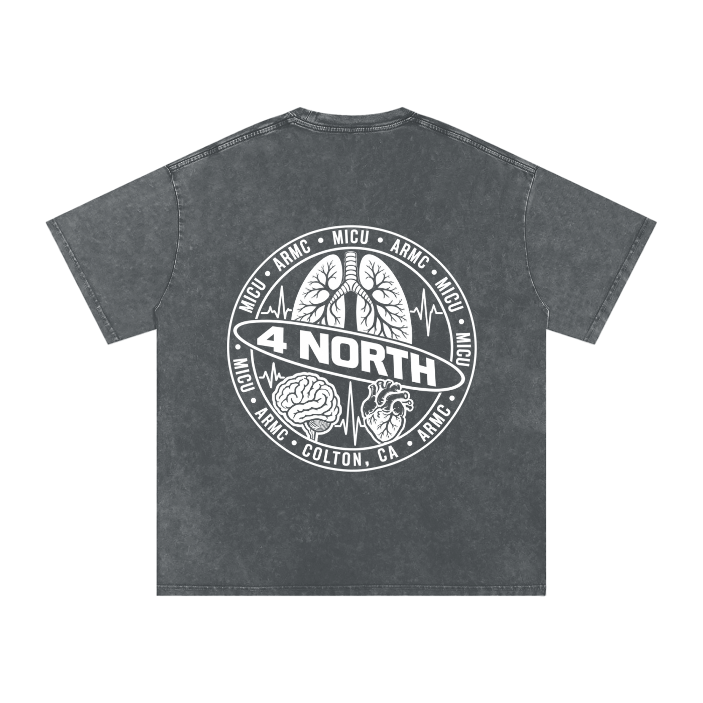 4 North white lettering- adult unisex Snow Washed Oversized Cotton T-Shirt
