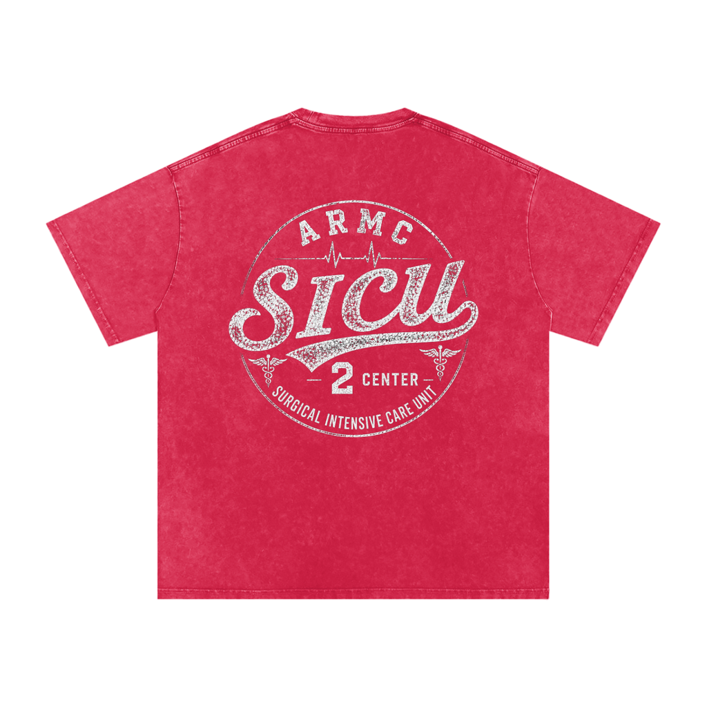 2 Center white lettering - Snow Washed Oversized Cotton T-Shirt