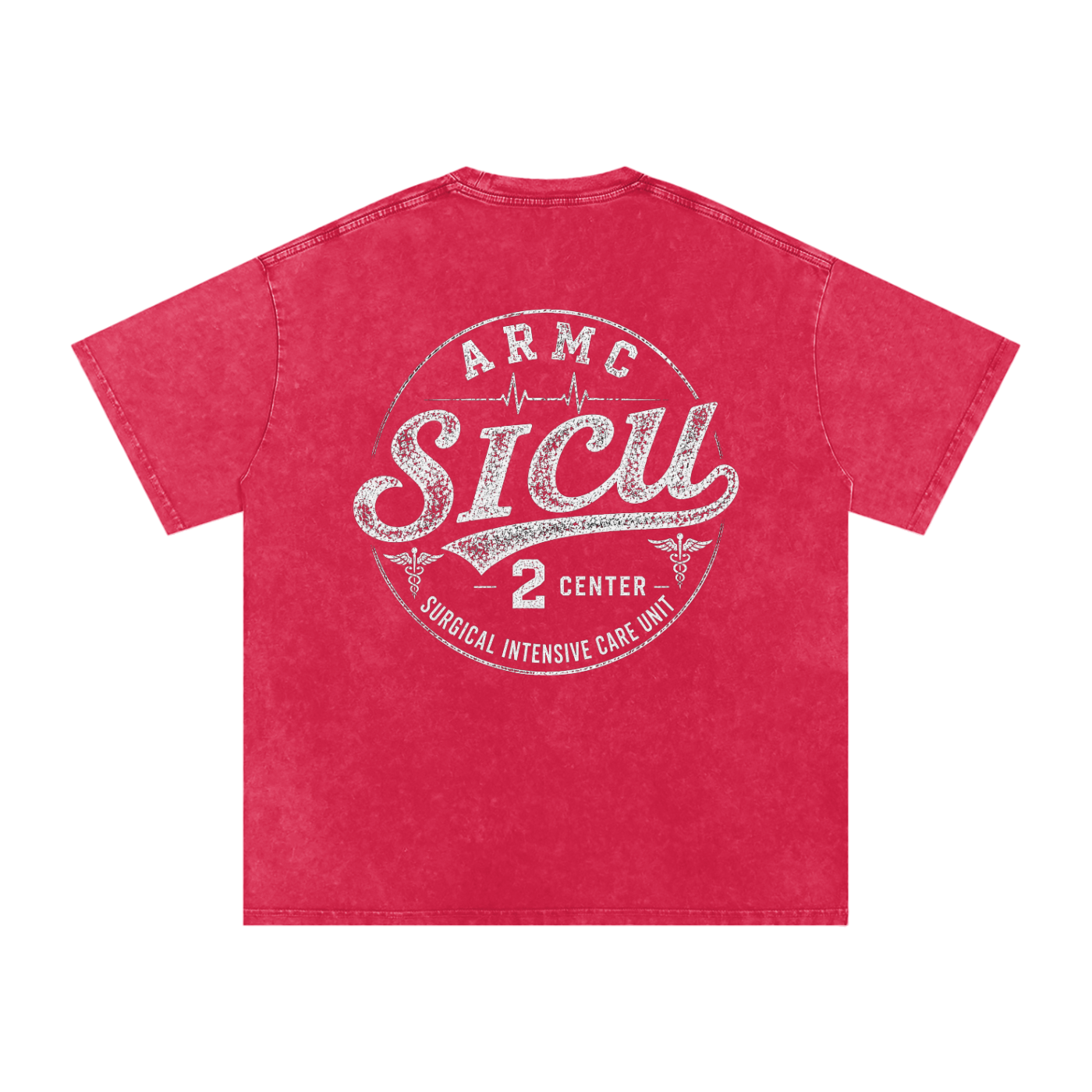 2 Center white lettering - Snow Washed Oversized Cotton T-Shirt