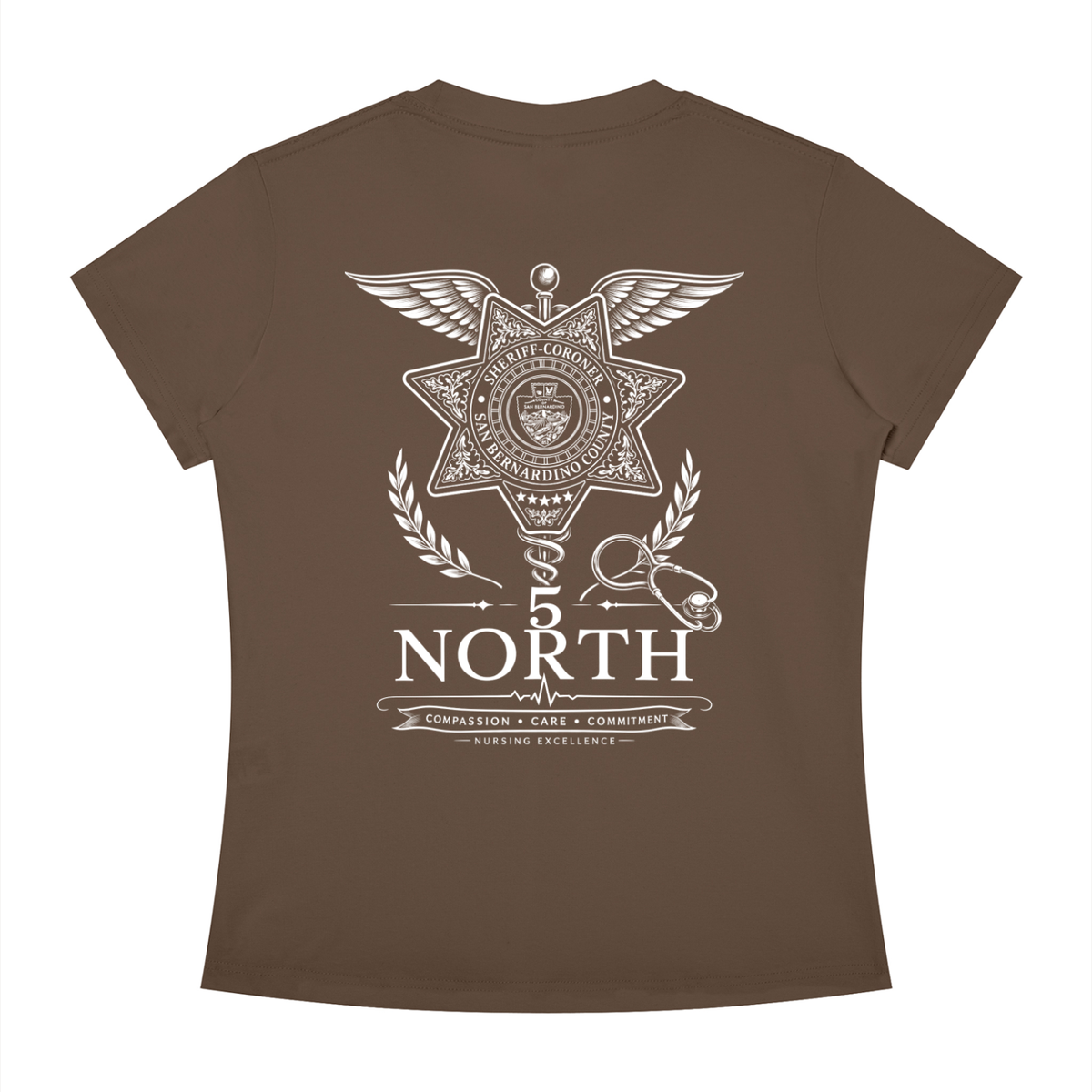 5 North- Women's Slim Fit Crewneck T-Shirt