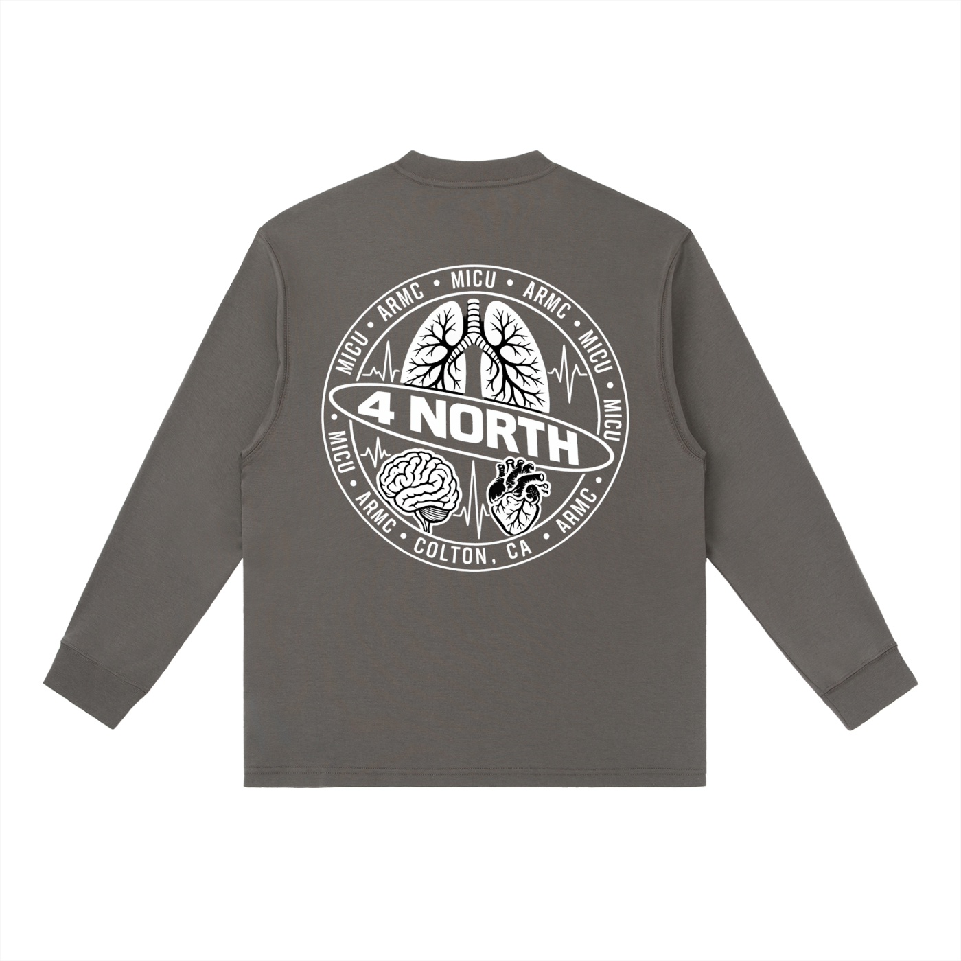 4 North white print- Long-Sleeve T-Shirt