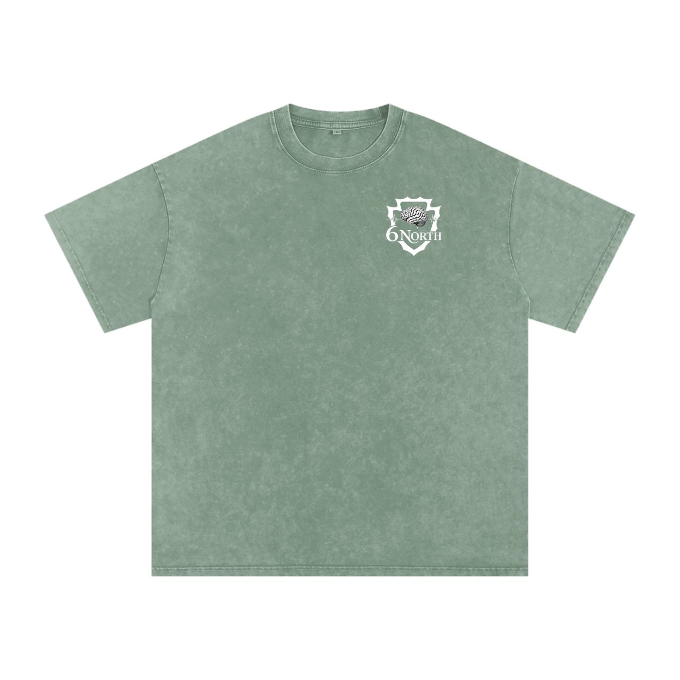 6 North white Lettering - adult unisex Snow Washed Oversized Cotton T-Shirt