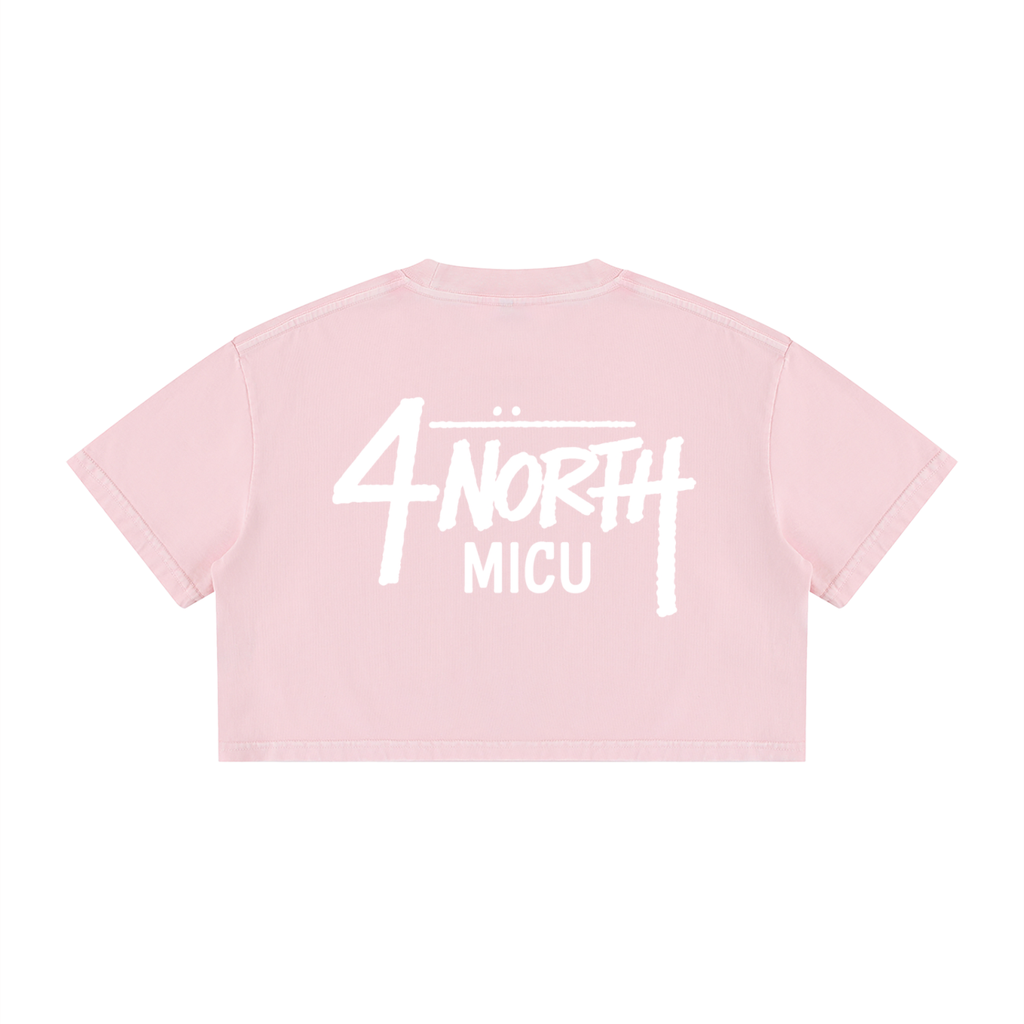 4 North- Women's Mineral Wash Cotton Crop T-Shirt