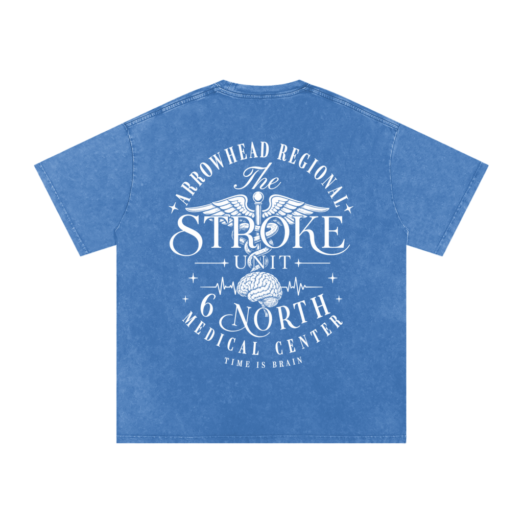 6 North white Lettering - adult unisex Snow Washed Oversized Cotton T-Shirt