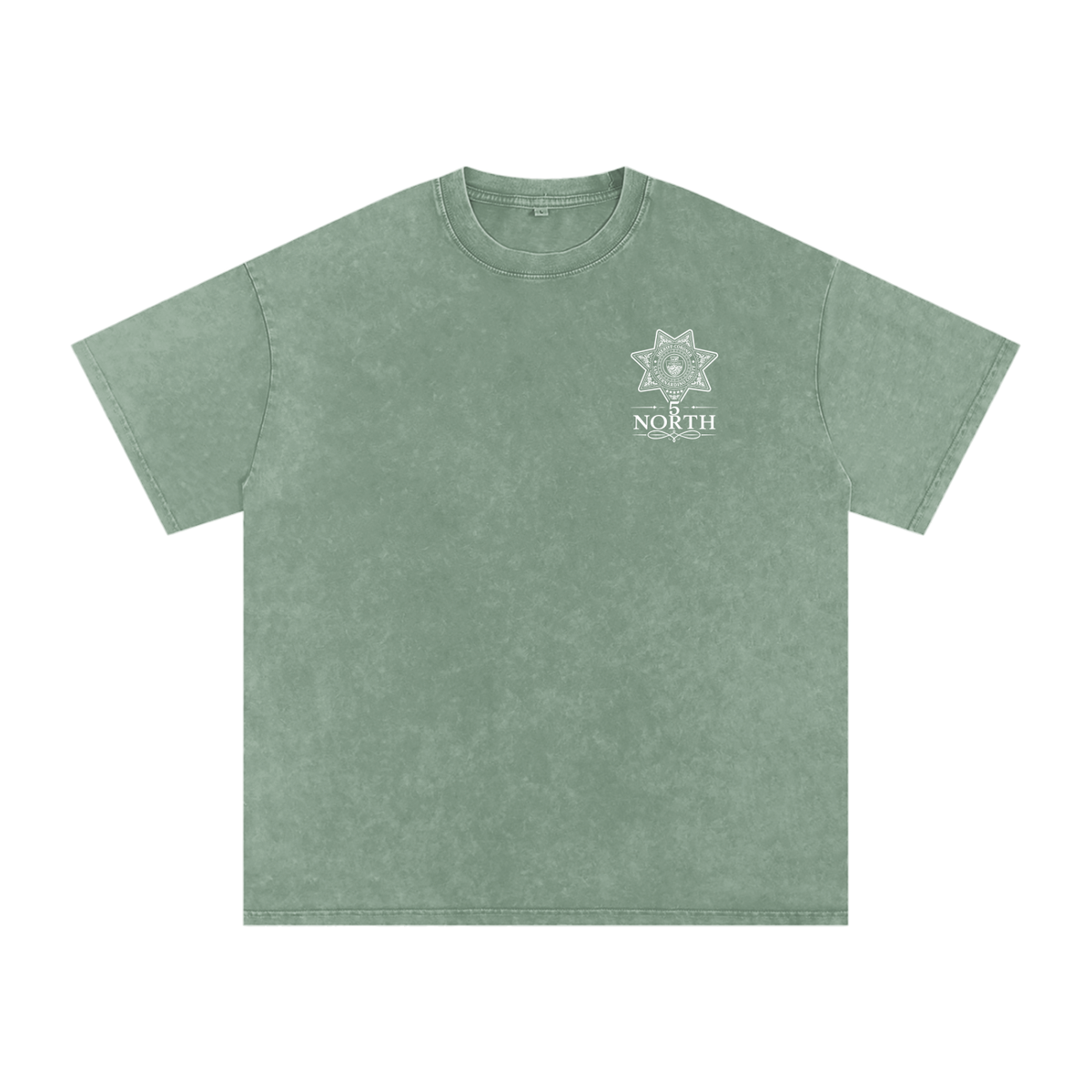 5 North-adult unisex Snow Washed Oversized Cotton T-Shirt