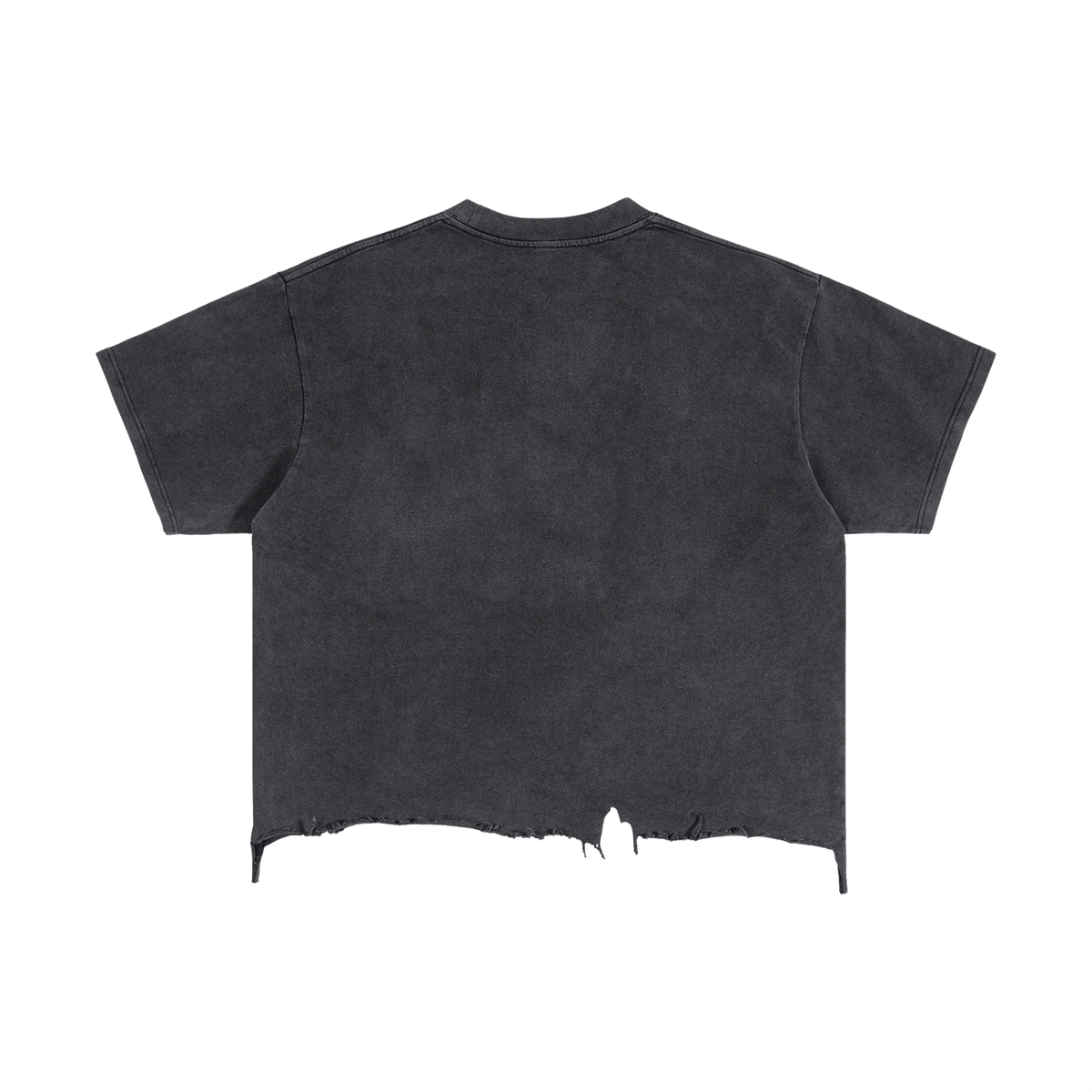 Jax- adult unisex Vintage Wash Boxy Distressed Hem T-Shirt