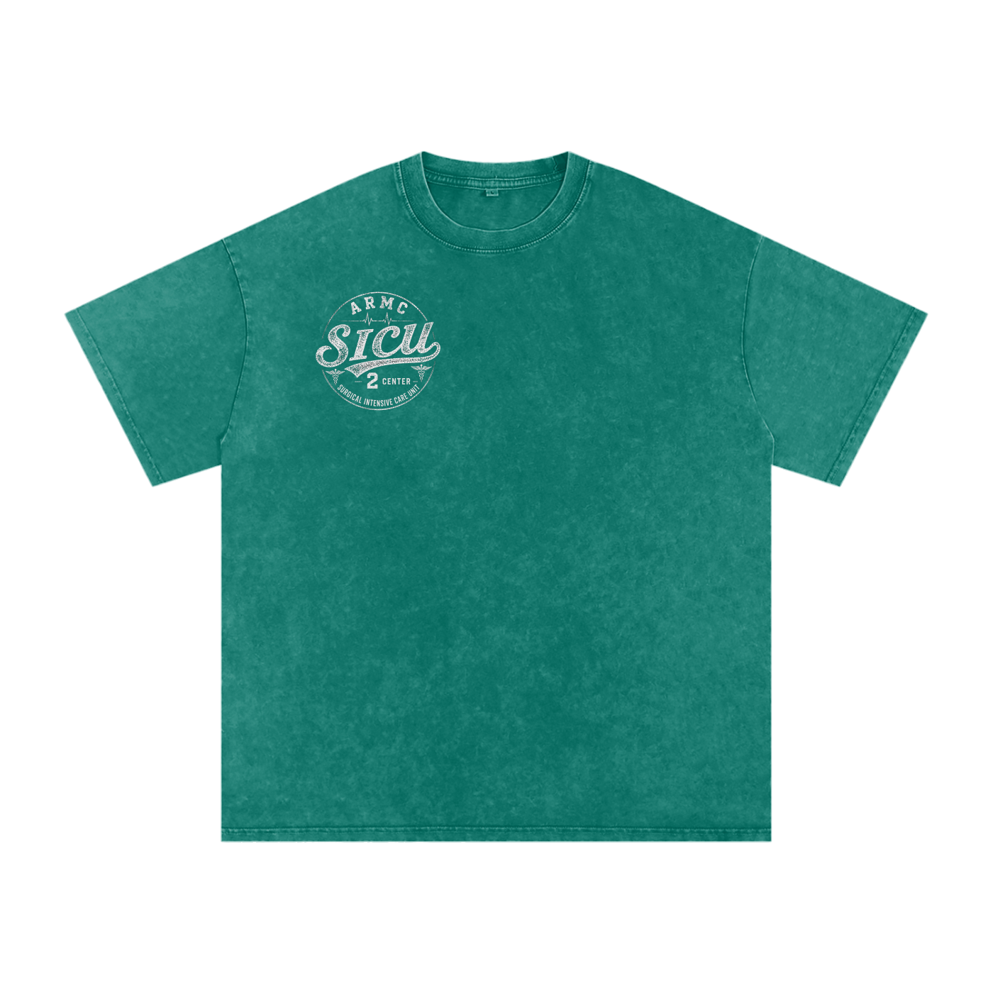 2 Center white lettering - Snow Washed Oversized Cotton T-Shirt
