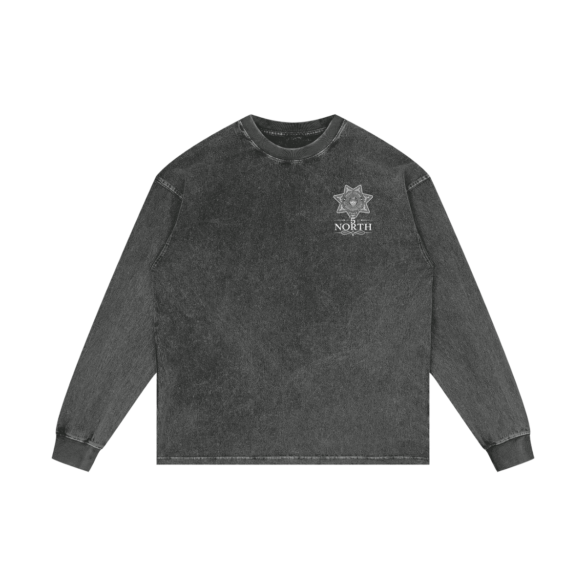 5 North- Acid Wash Oversize Long Sleeve T-Shirt