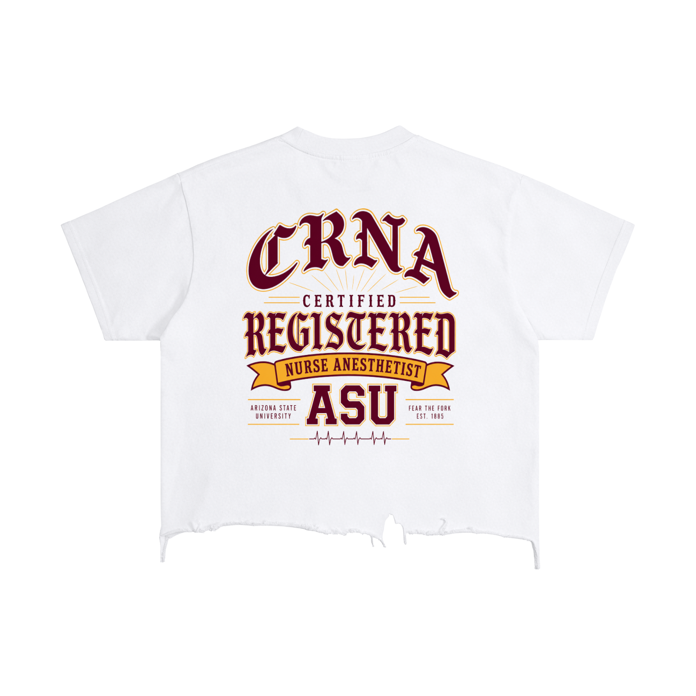 CRNA ASU- adult unisex Vintage Wash Boxy Distressed Hem T-Shirt