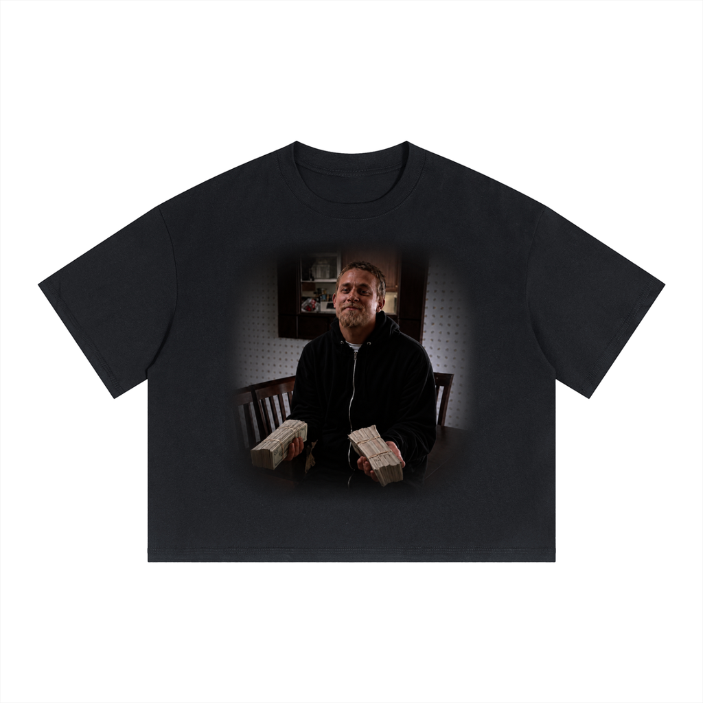 Unisex Boxy Drop Shoulder Crop T-Shirt