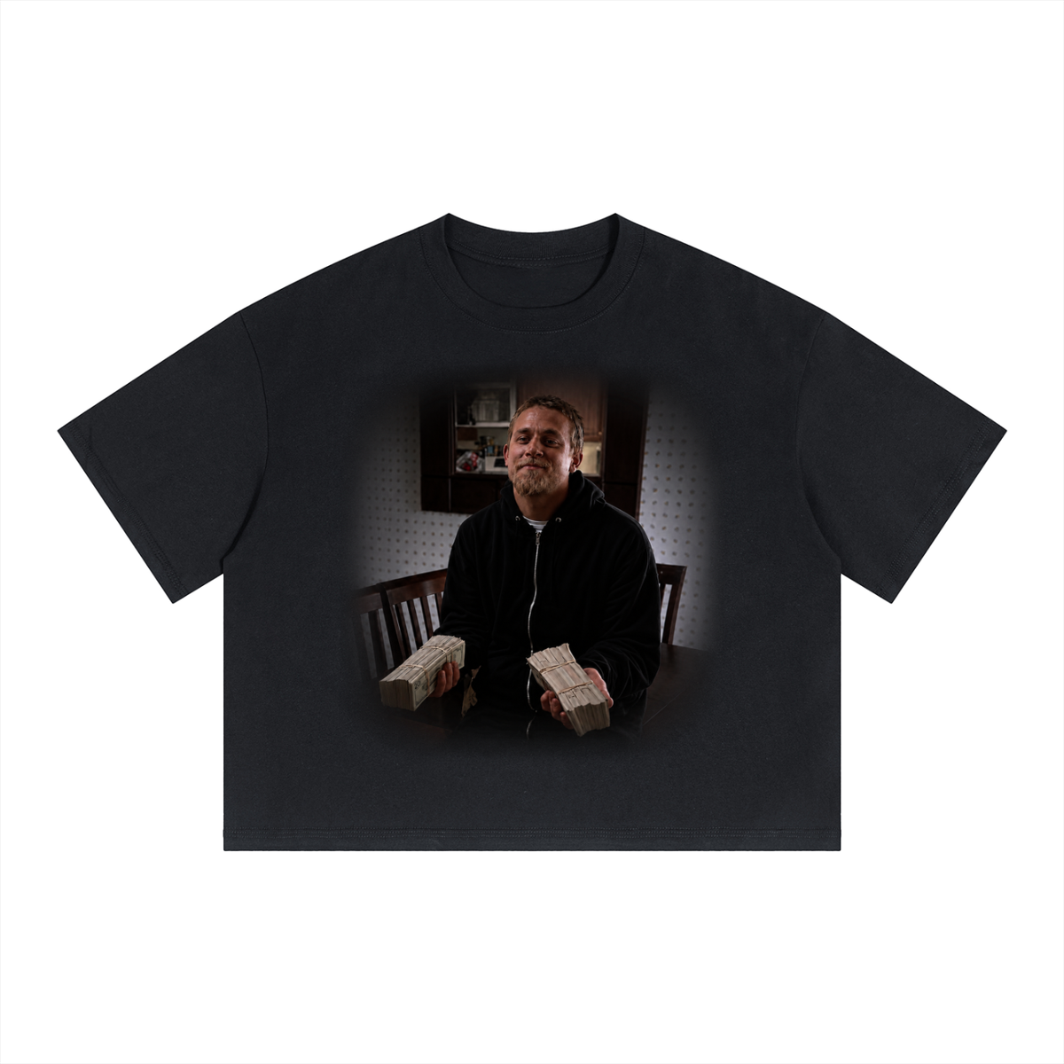 Money Custom - Unisex Boxy Drop Shoulder Crop T-Shirt
