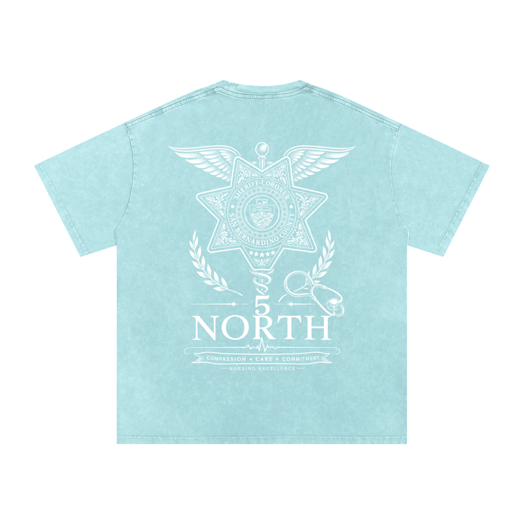5 North-adult unisex Snow Washed Oversized Cotton T-Shirt
