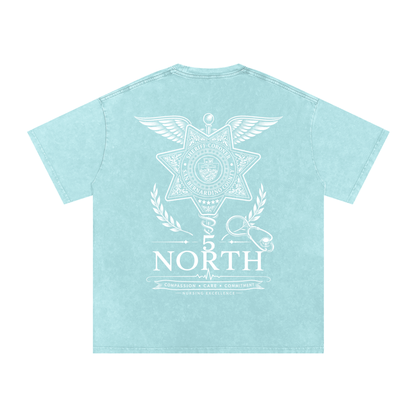 5 North-adult unisex Snow Washed Oversized Cotton T-Shirt