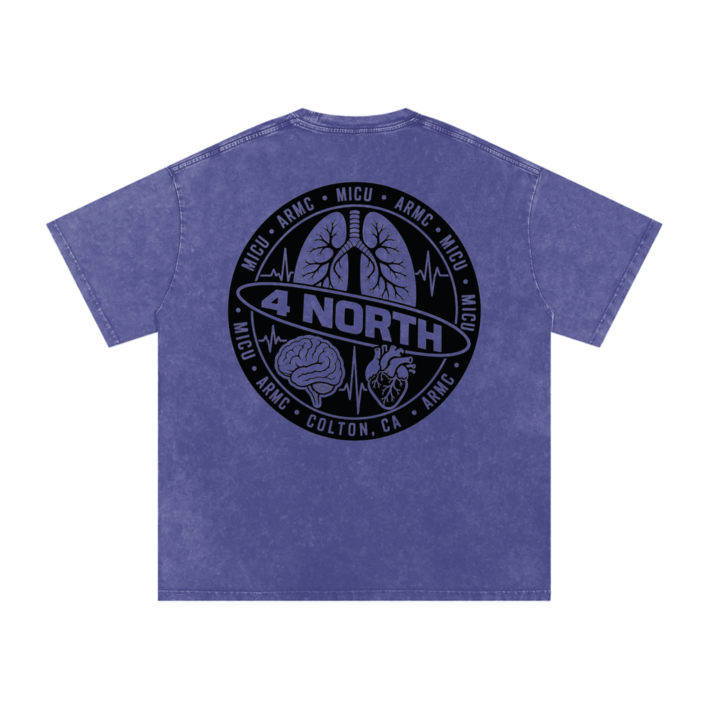 4 North black lettering- adult unisex Snow Washed Oversized Cotton T-Shirt