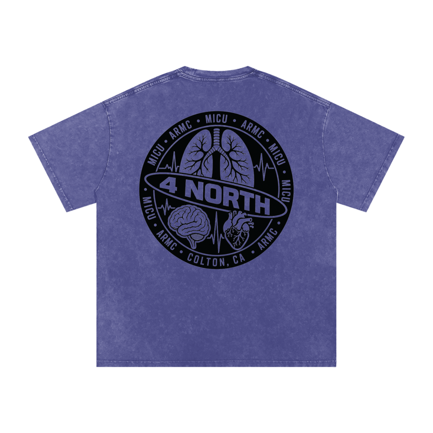 4 North black lettering- adult unisex Snow Washed Oversized Cotton T-Shirt