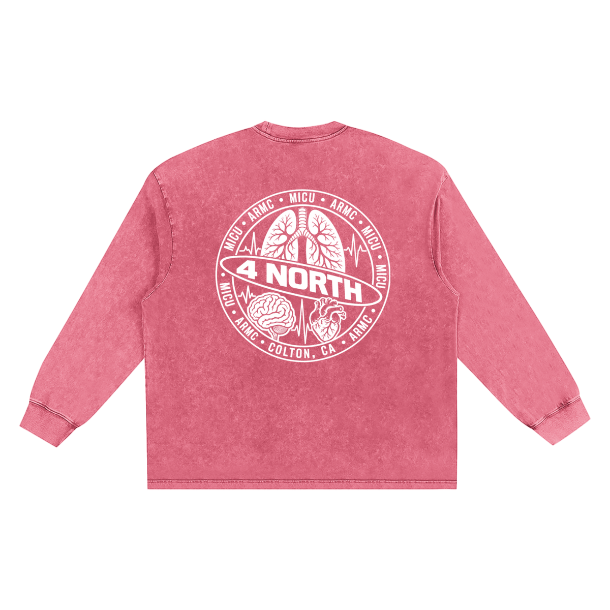 4 North white lettering- adult unisex Snow Washed Frayed Edge T-Shirt