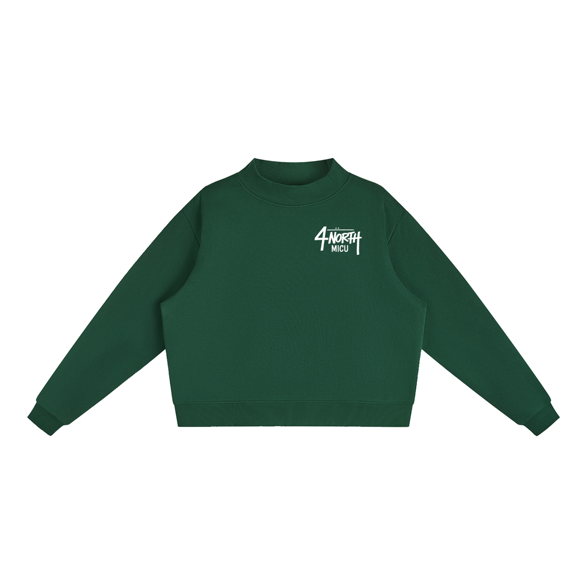 4 North- women’s Essential Fleece Mock-Neck Crew Sweatshirt