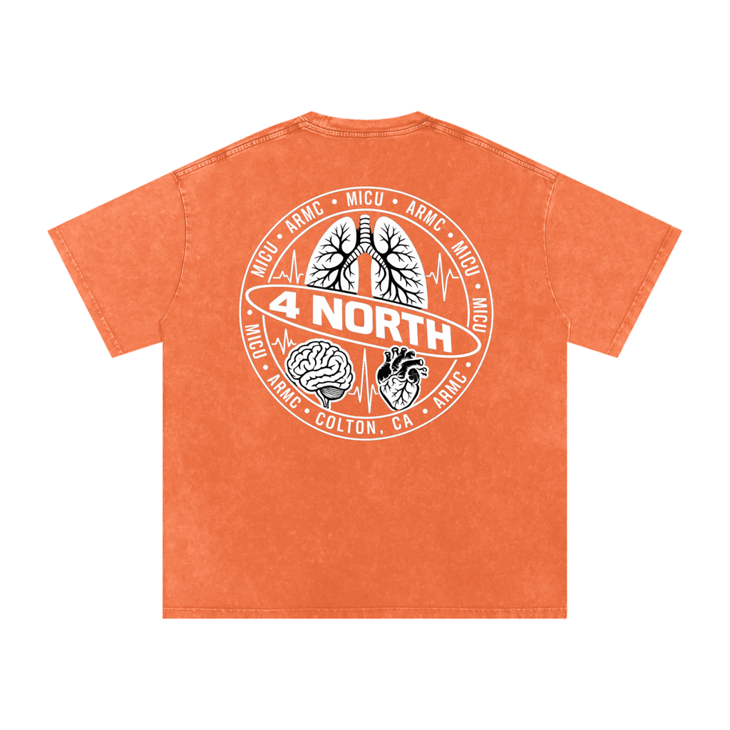 4 North white lettering- adult unisex Snow Washed Oversized Cotton T-Shirt