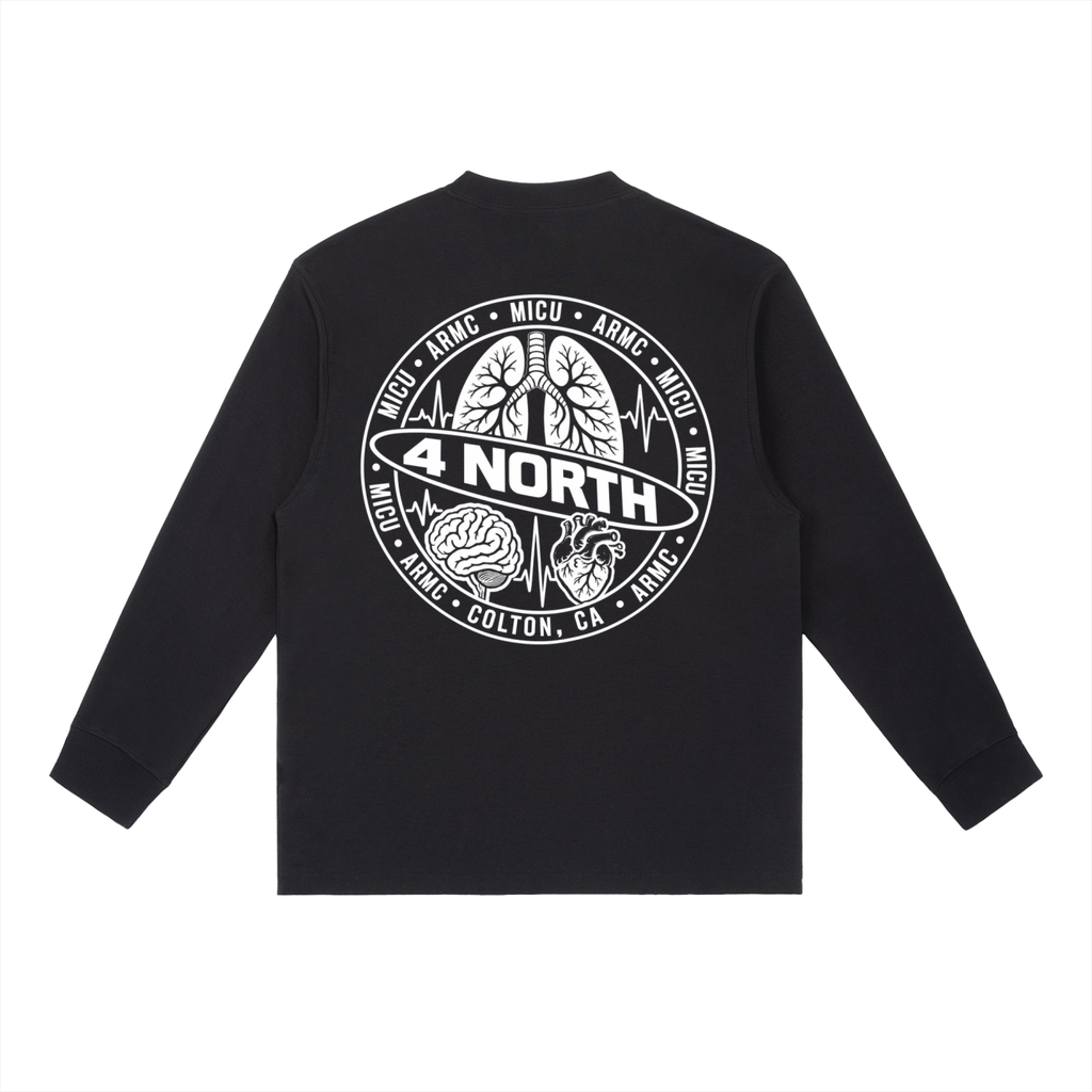 4 North white print- Long-Sleeve T-Shirt