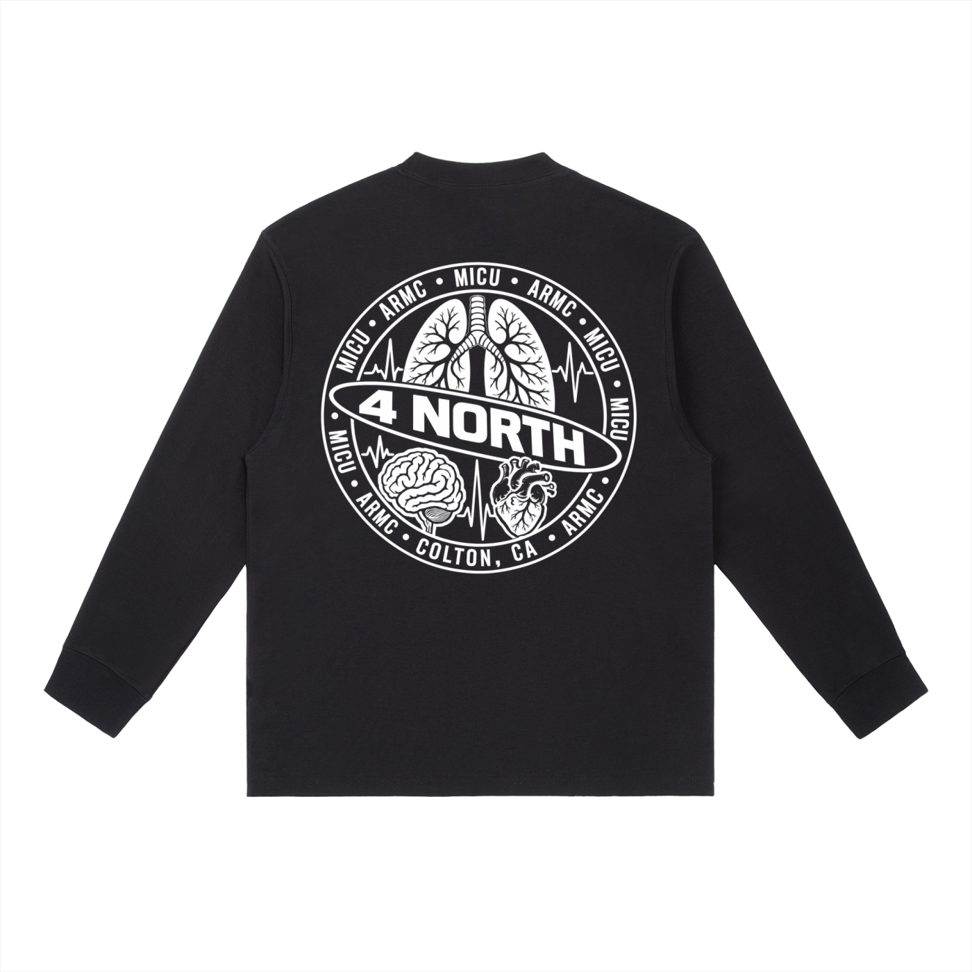4 North white print- Long-Sleeve T-Shirt