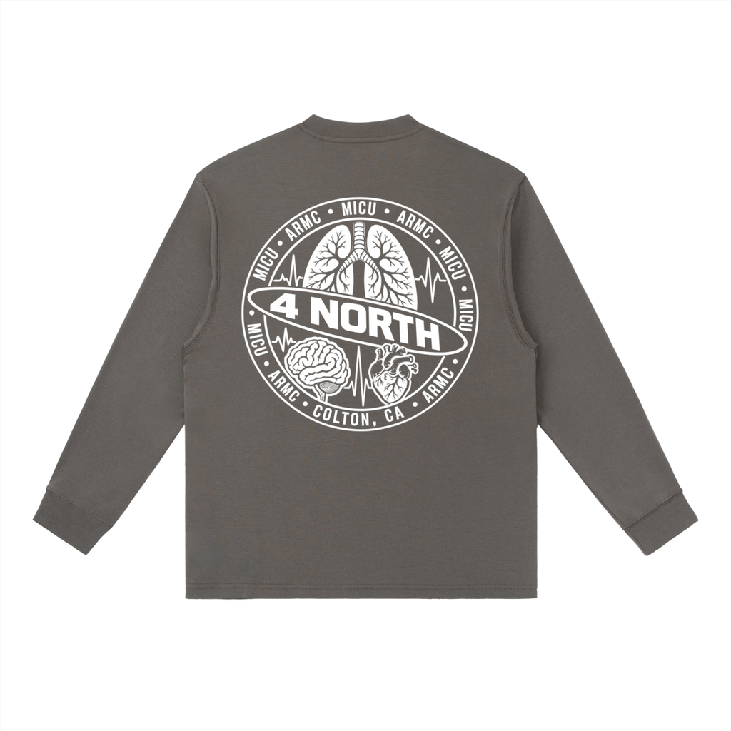 4 North white print- Long-Sleeve T-Shirt