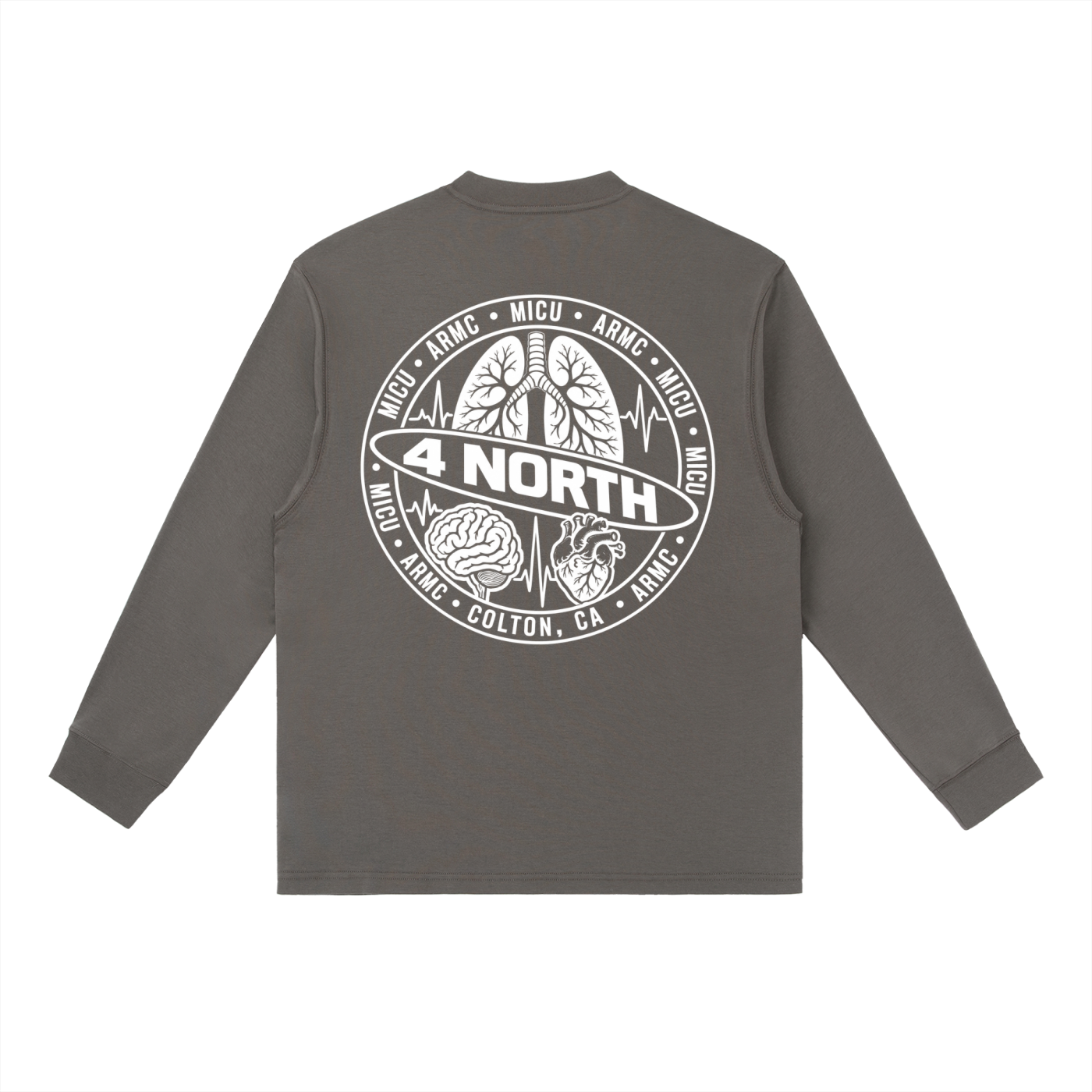4 North white print- Long-Sleeve T-Shirt