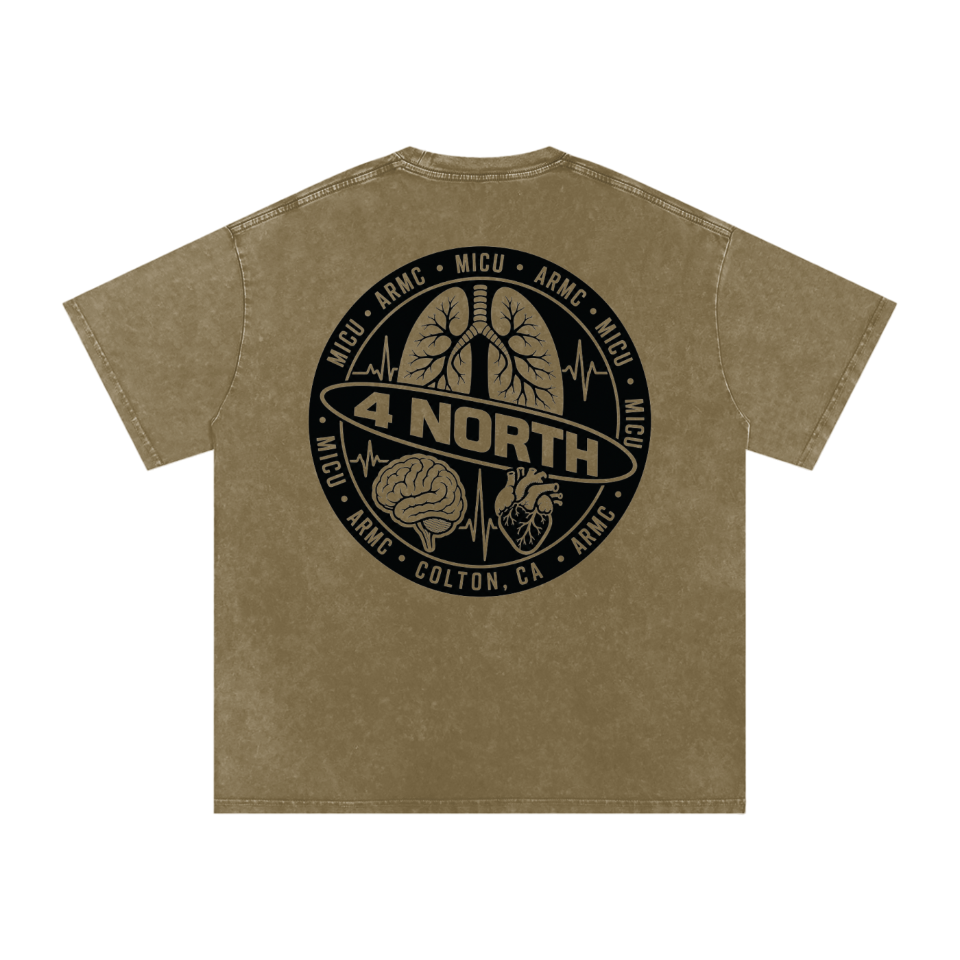 4 North black lettering- adult unisex Snow Washed Oversized Cotton T-Shirt