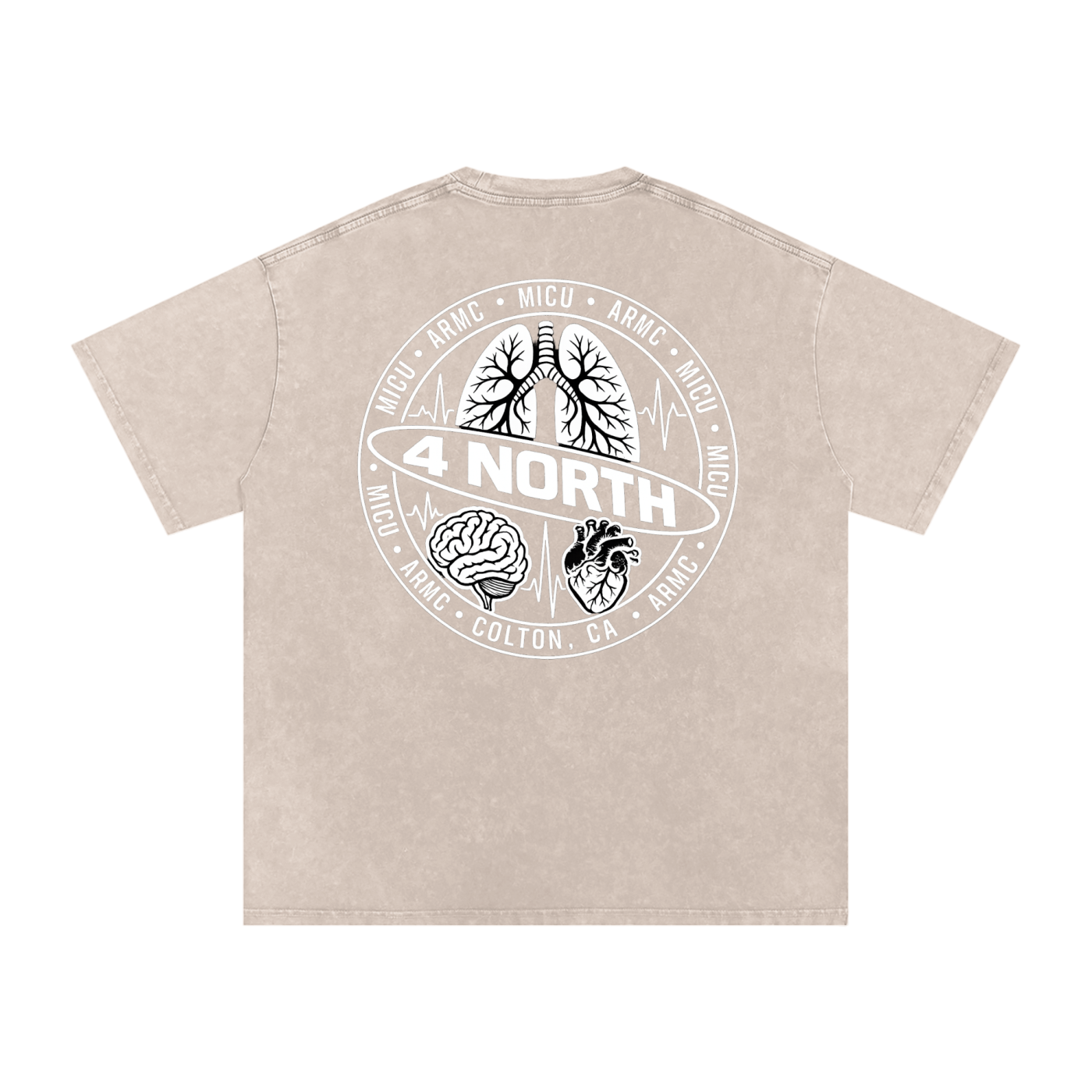 4 North white lettering- adult unisex Snow Washed Oversized Cotton T-Shirt