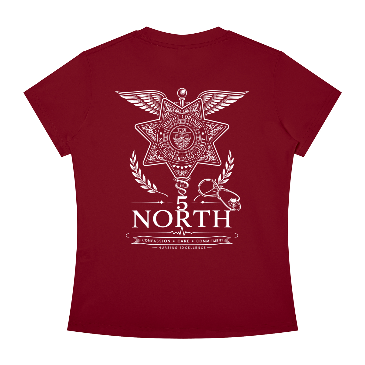5 North- Women's Slim Fit Crewneck T-Shirt
