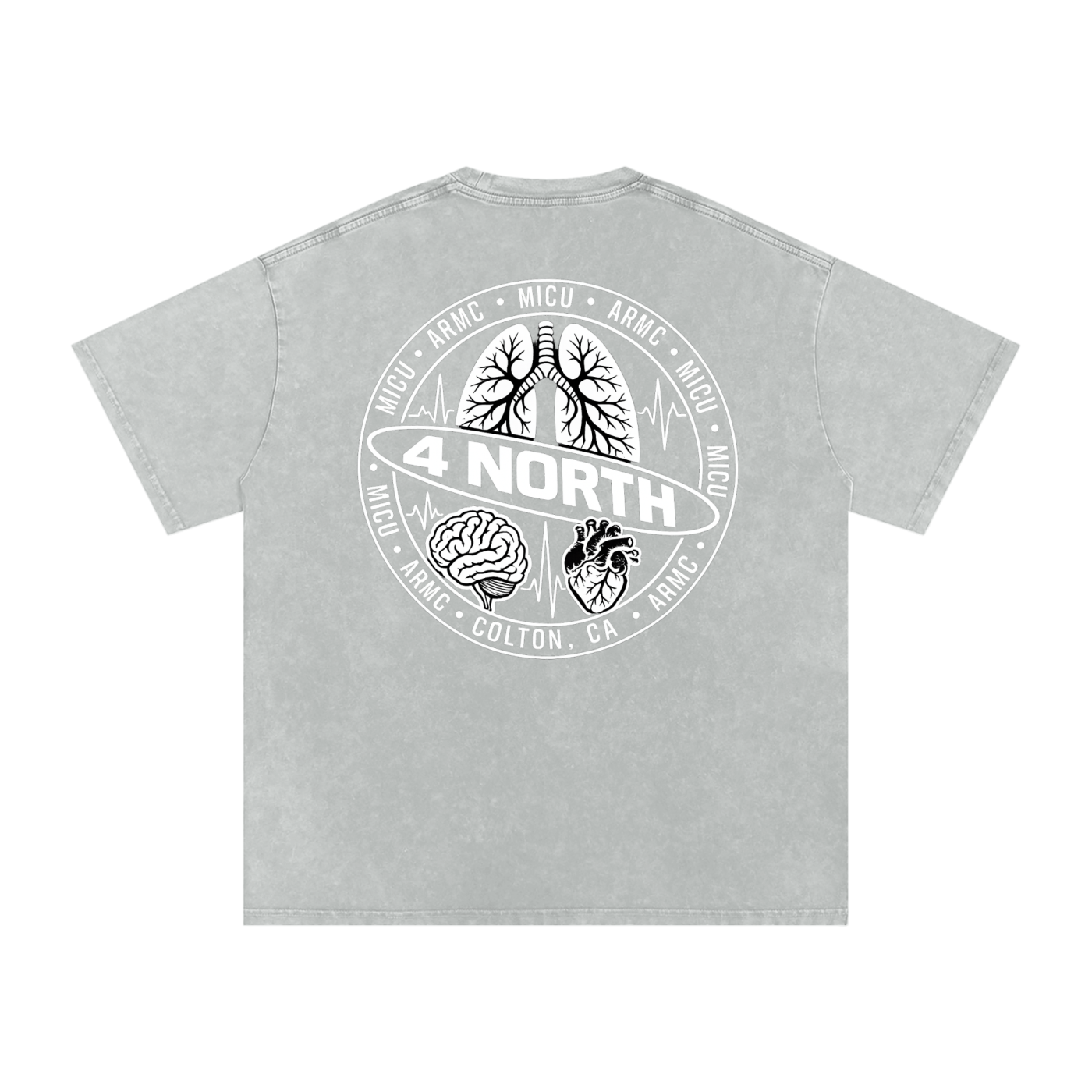 4 North white lettering- adult unisex Snow Washed Oversized Cotton T-Shirt