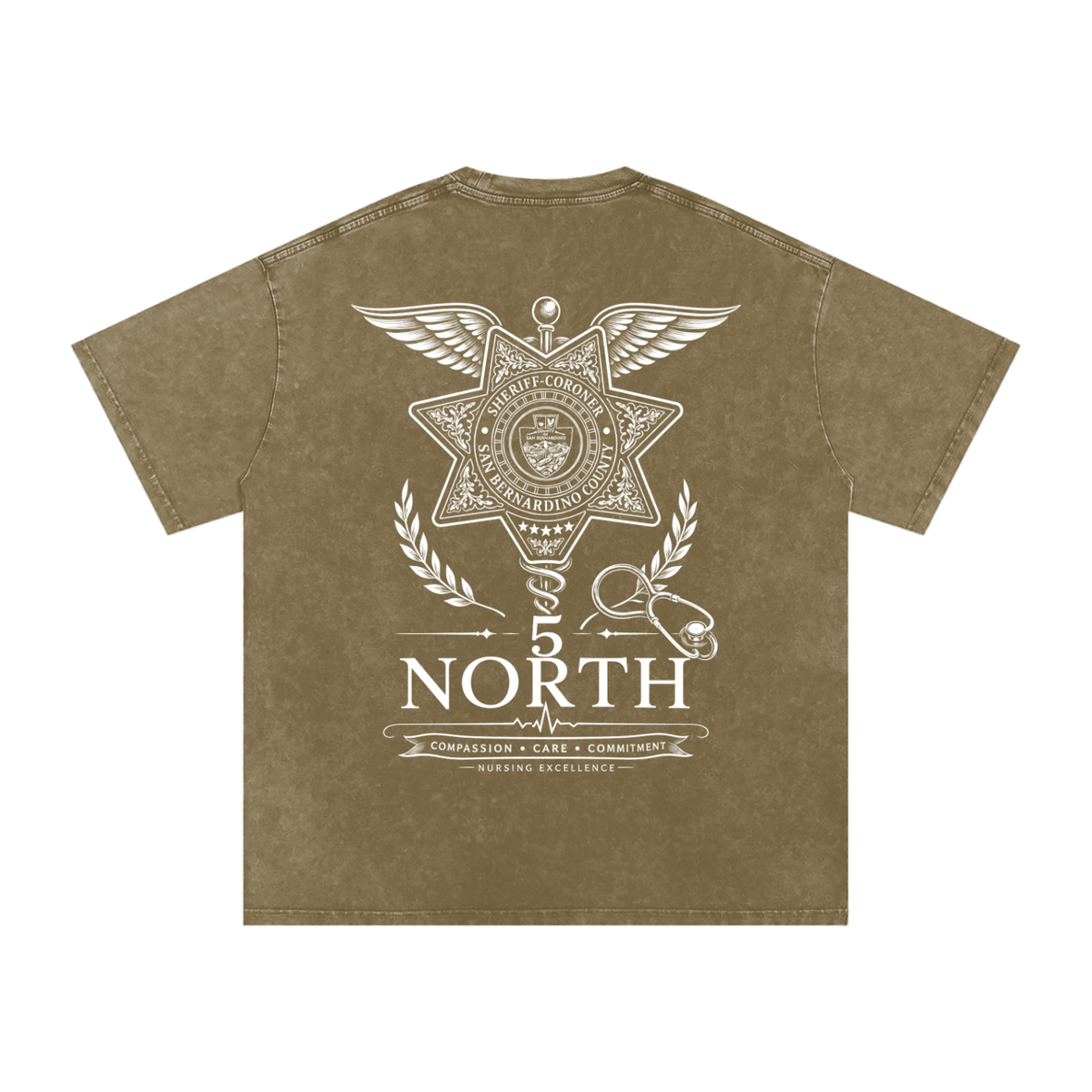 5 North-adult unisex Snow Washed Oversized Cotton T-Shirt