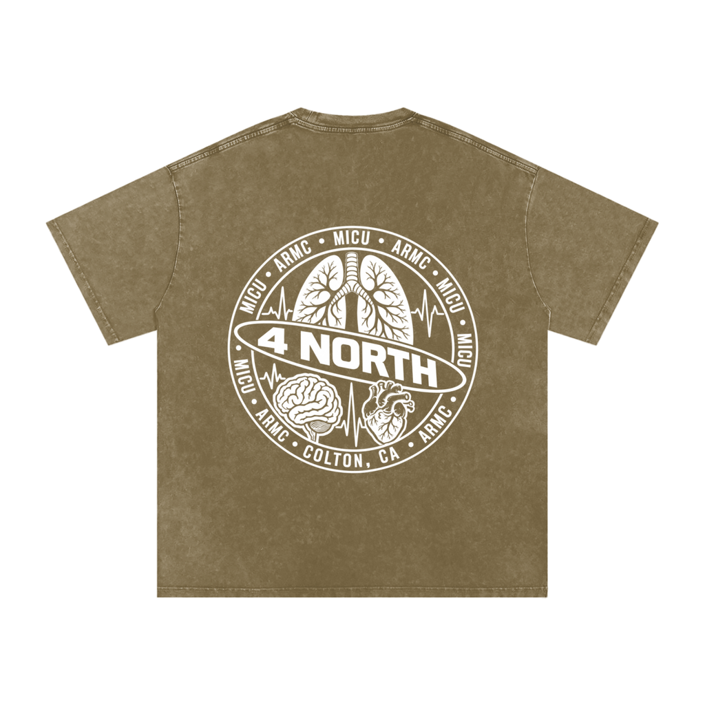 4 North white lettering- adult unisex Snow Washed Oversized Cotton T-Shirt