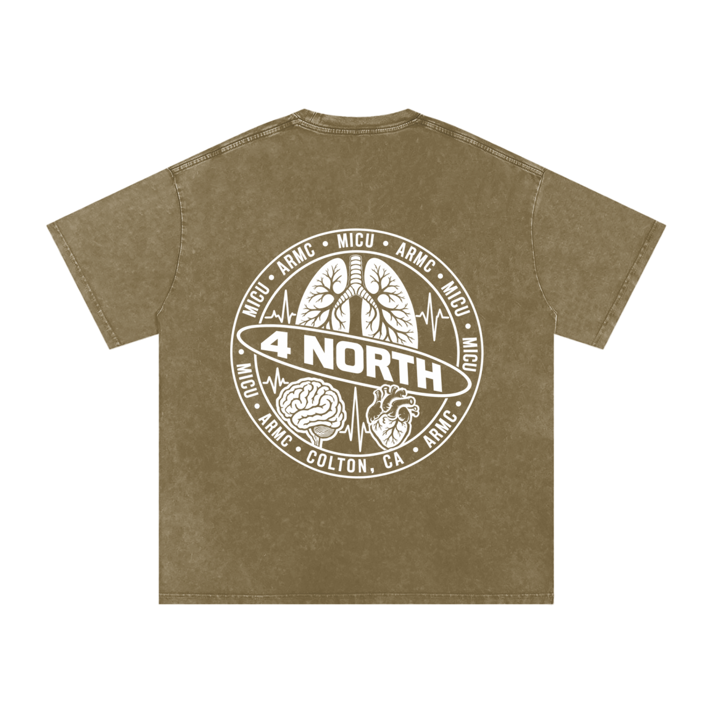 4 North white lettering- adult unisex Snow Washed Oversized Cotton T-Shirt