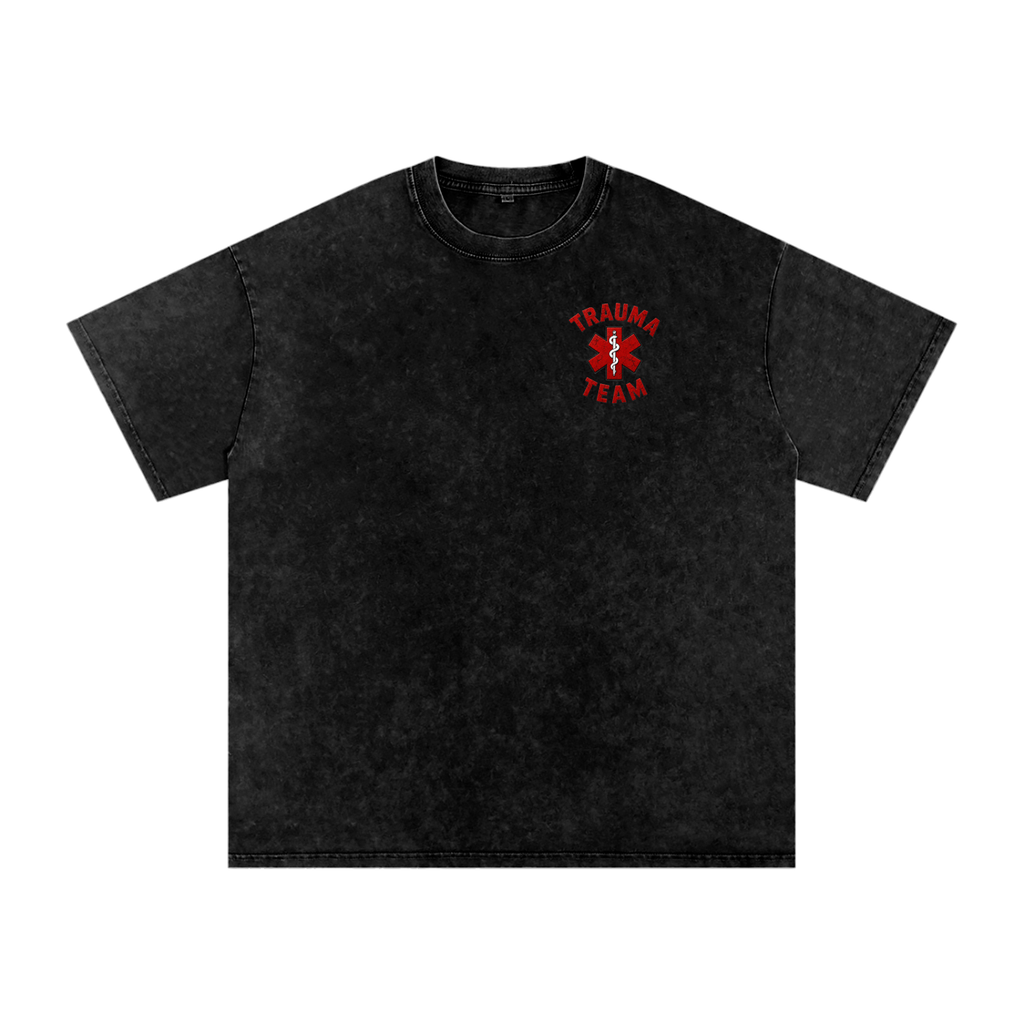 Trauma Center- Adult Unisex Snow Washed Oversized Cotton T-Shirt