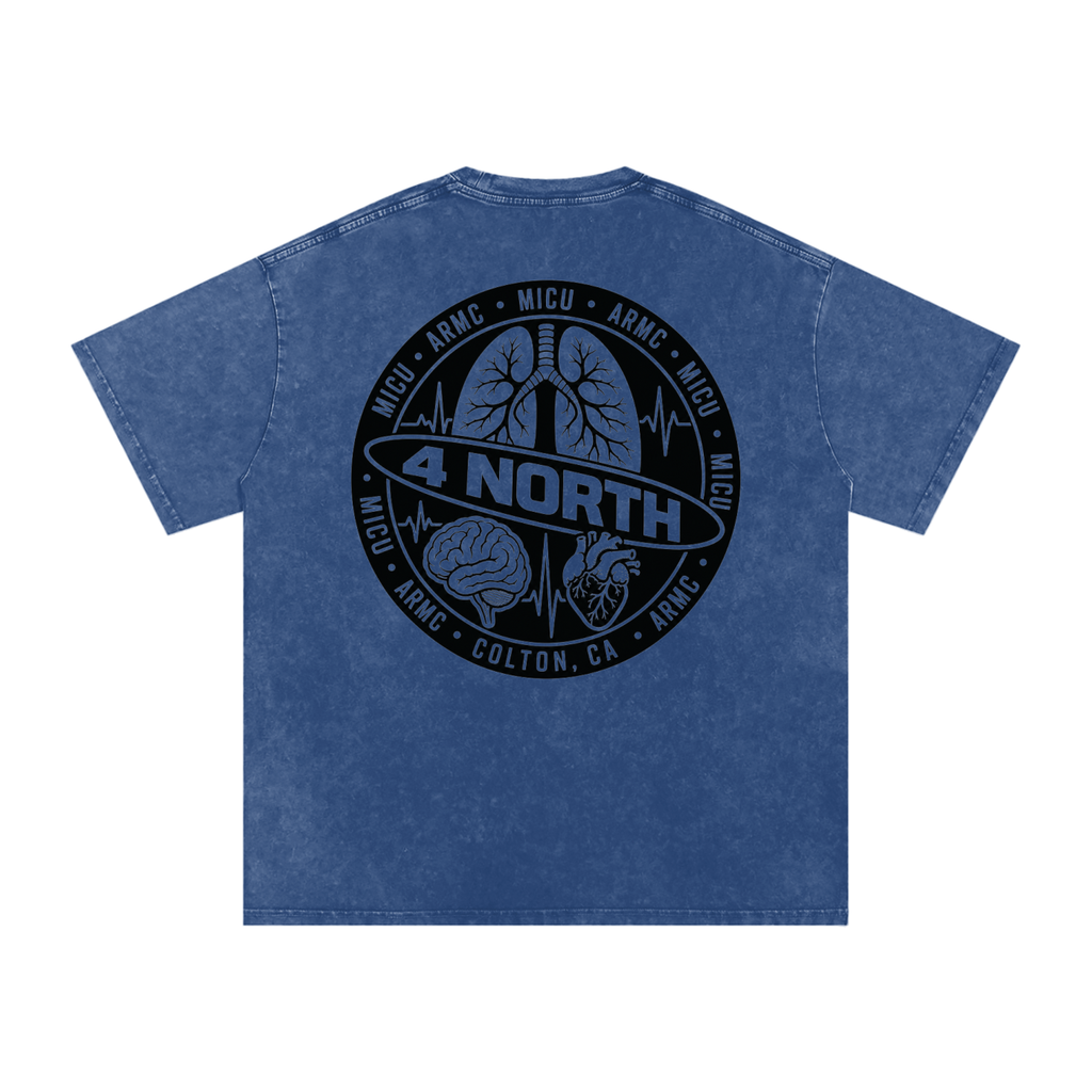 4 North black lettering- adult unisex Snow Washed Oversized Cotton T-Shirt