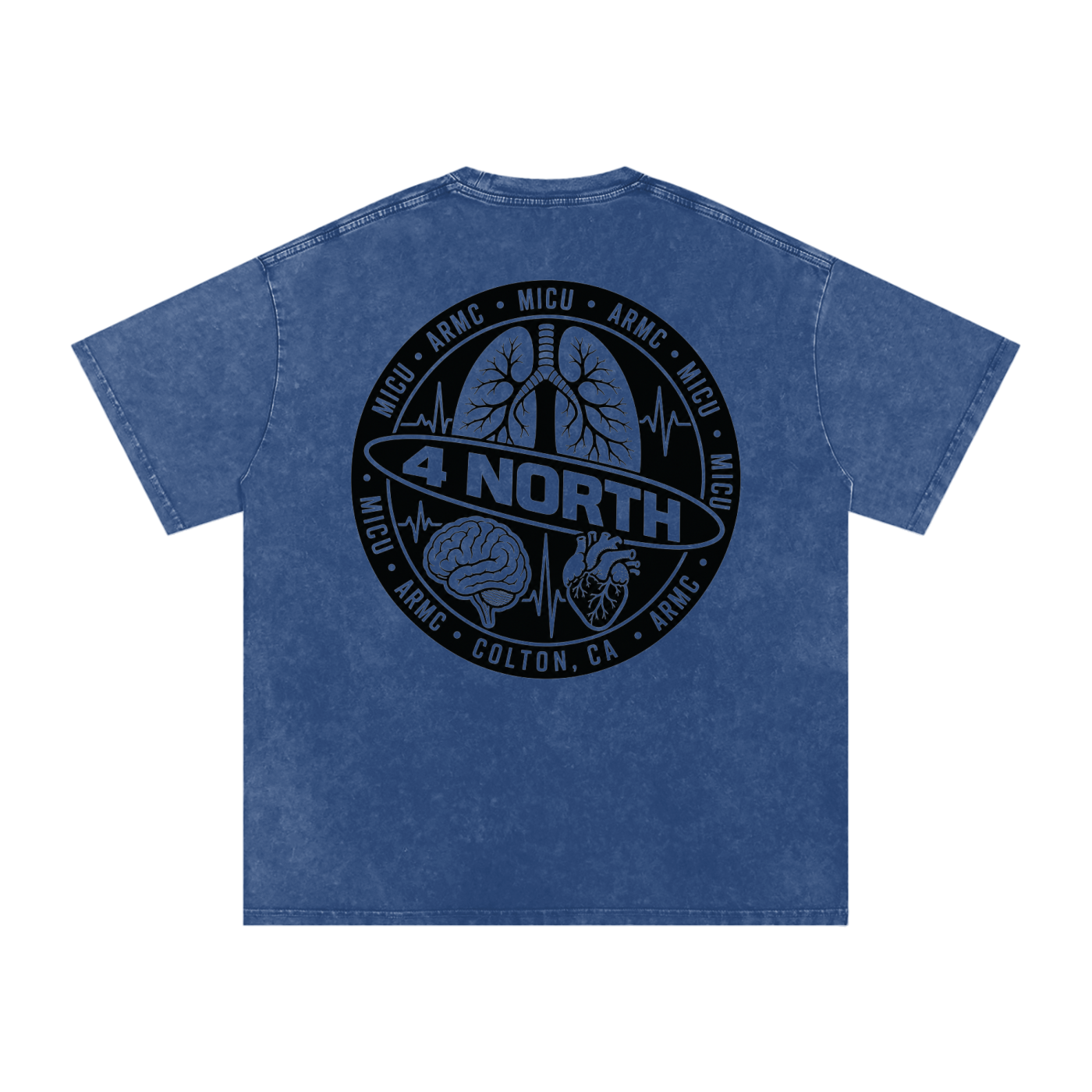 4 North black lettering- adult unisex Snow Washed Oversized Cotton T-Shirt