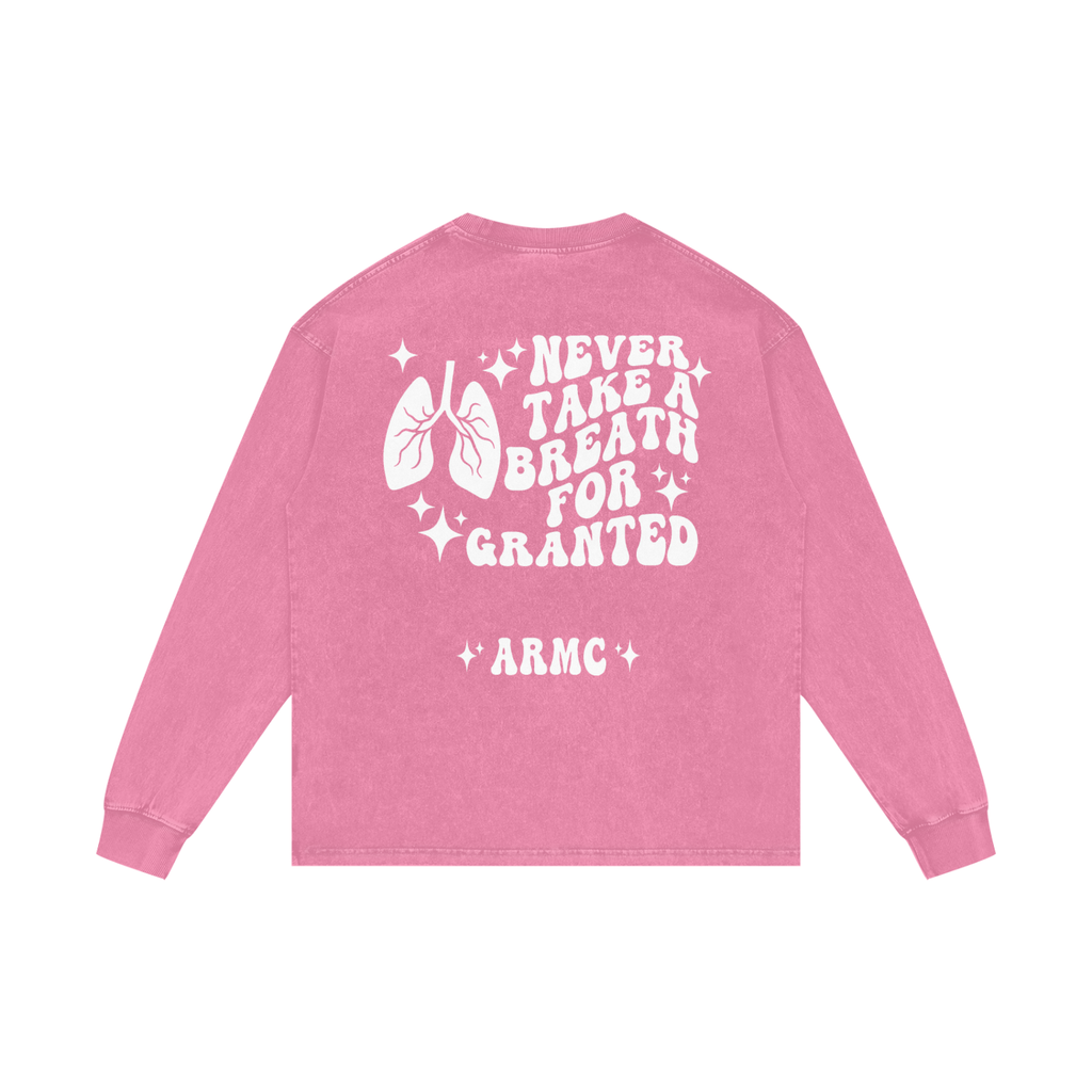 Respiratory Therapy- adult unisex Acid Wash Oversize Long Sleeve T-Shirt