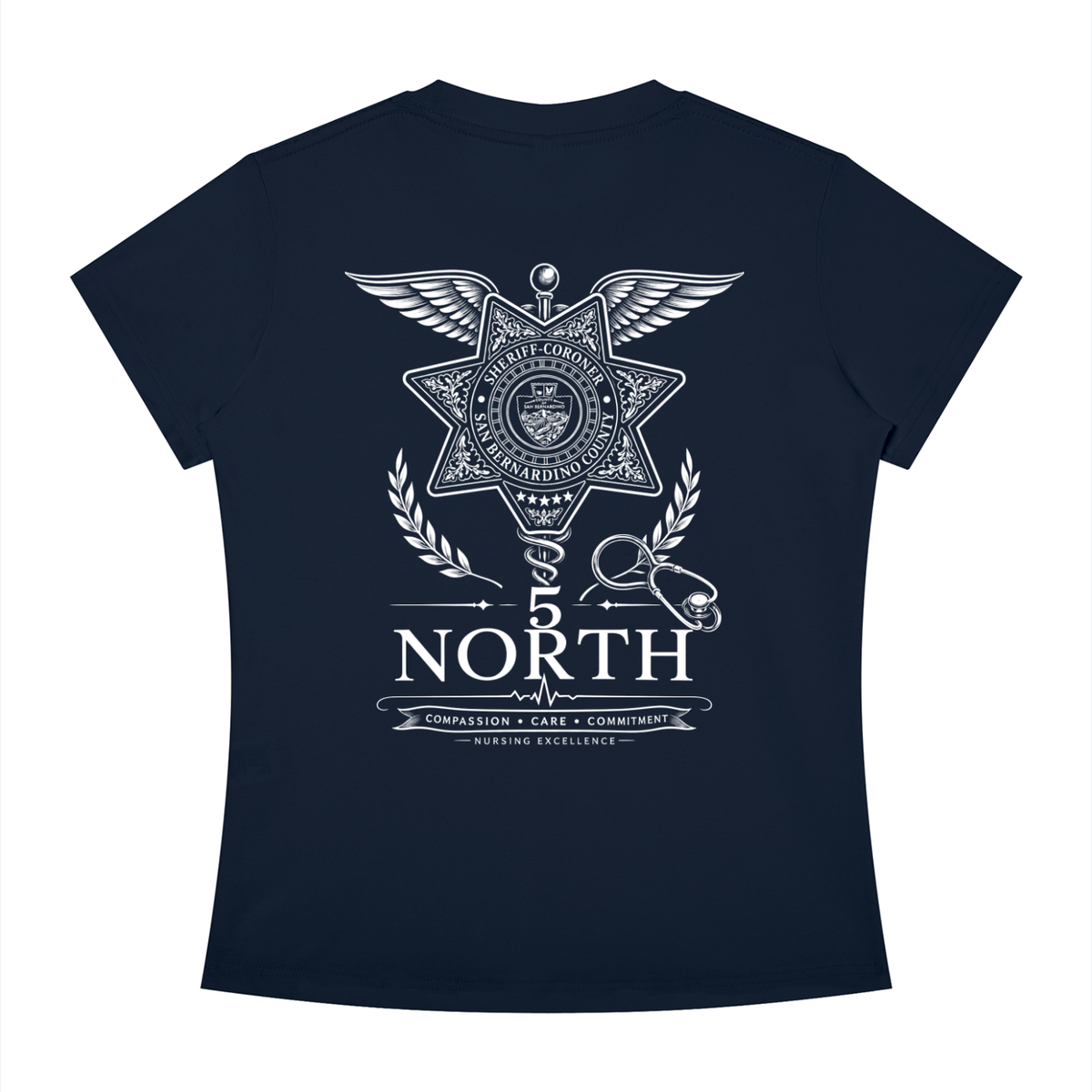 5 North- Women's Slim Fit Crewneck T-Shirt