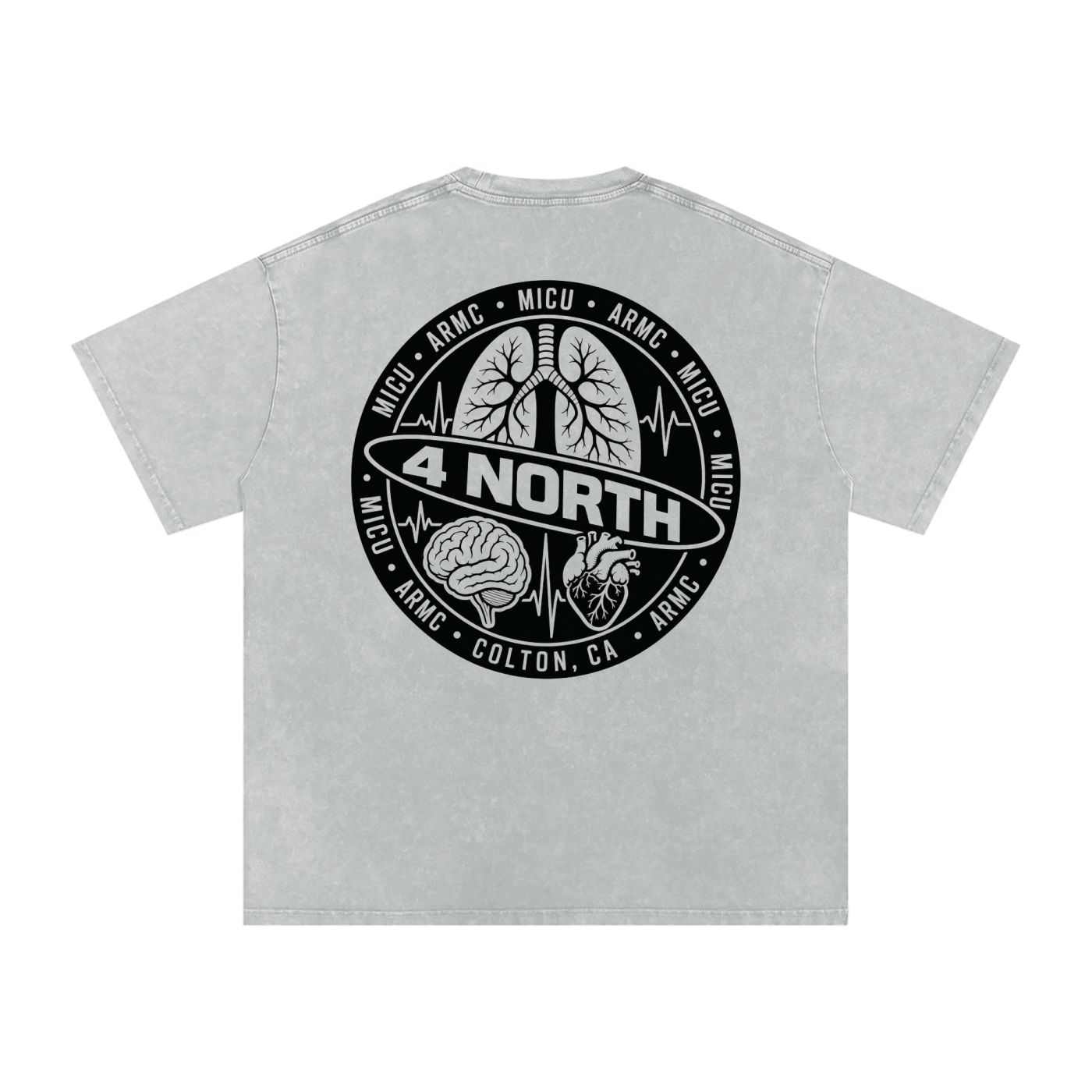 4 North black lettering- adult unisex Snow Washed Oversized Cotton T-Shirt