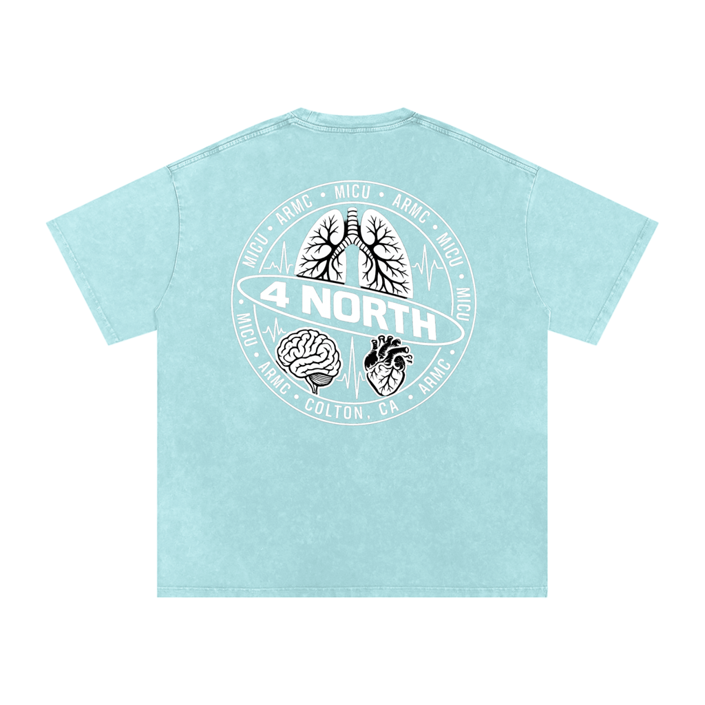 4 North white lettering- adult unisex Snow Washed Oversized Cotton T-Shirt