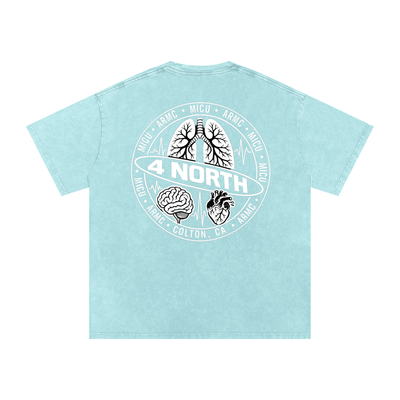 4 North white lettering- adult unisex Snow Washed Oversized Cotton T-Shirt