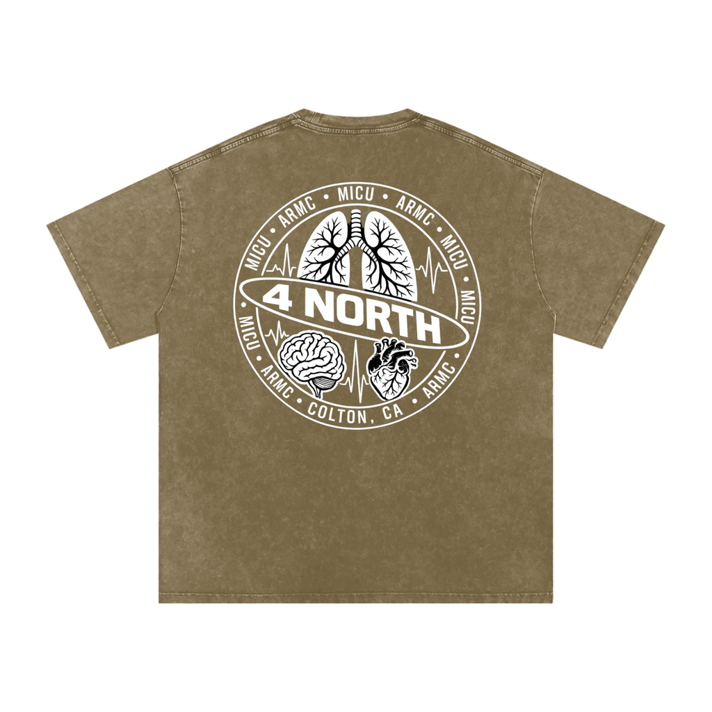 4 North white lettering- adult unisex Snow Washed Oversized Cotton T-Shirt