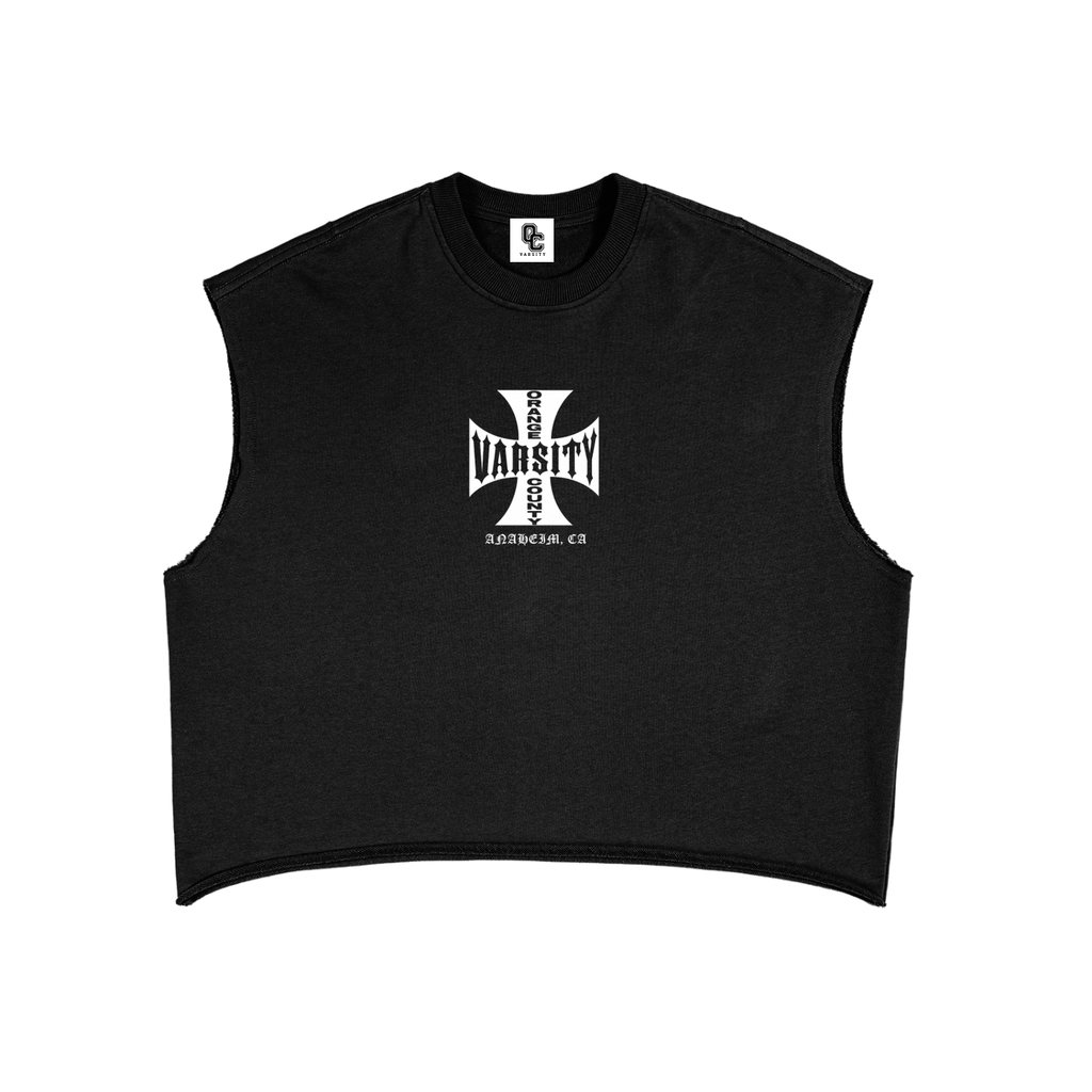 OC VARSITY Cut off- adult unisex French Terry Boxy Tank Top