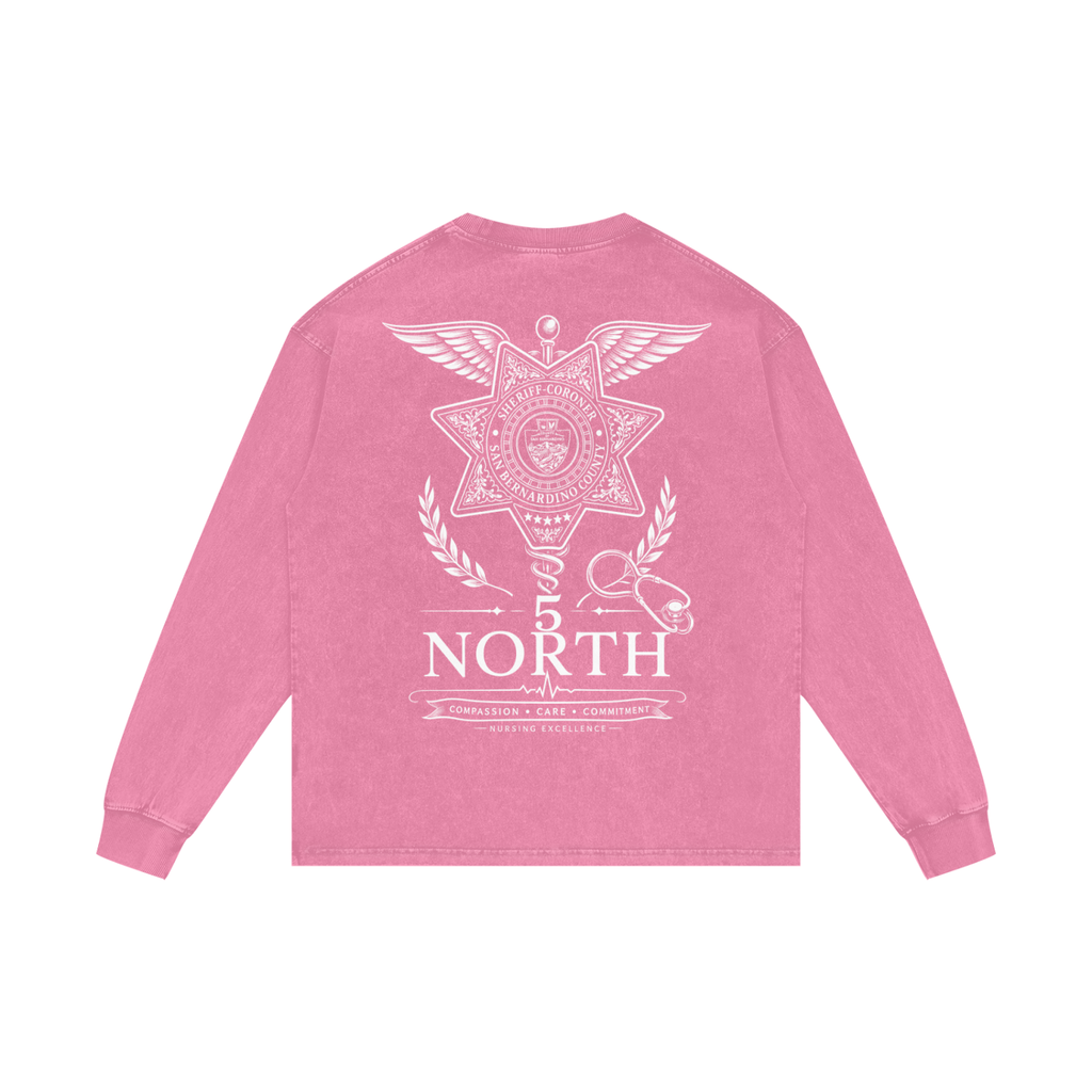 5 North- Acid Wash Oversize Long Sleeve T-Shirt