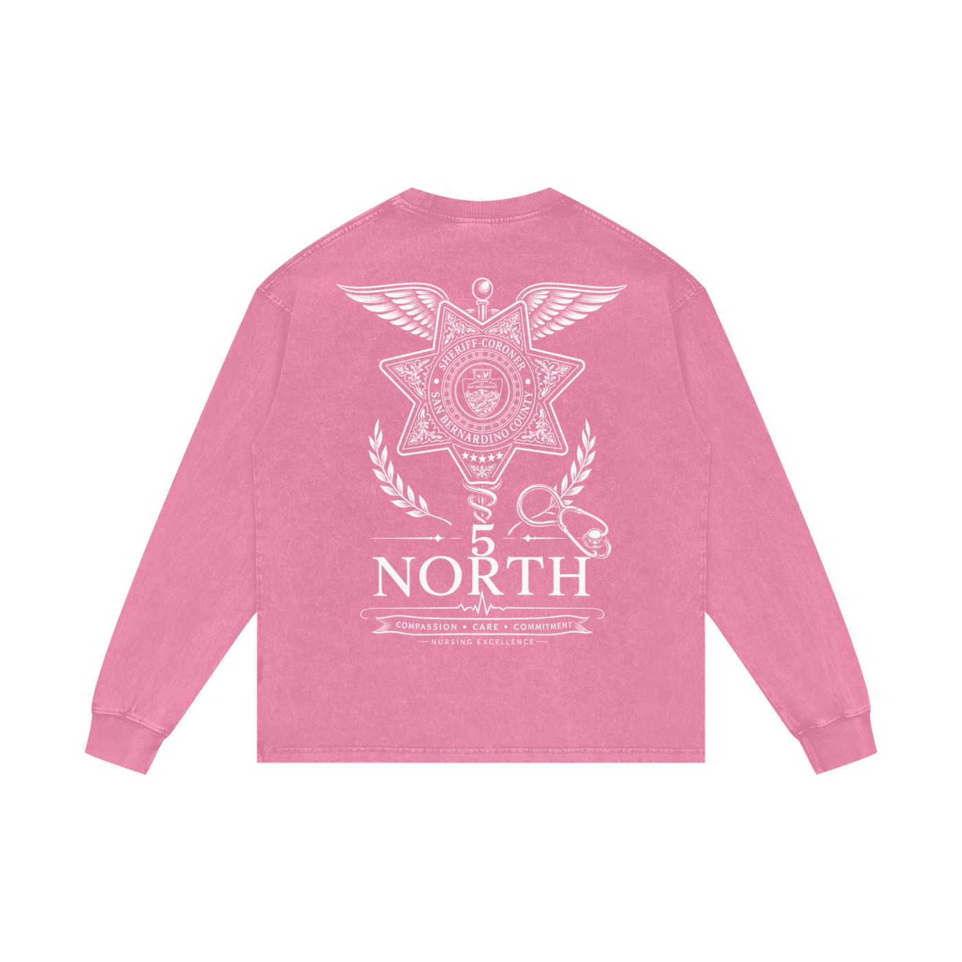 5 North- Acid Wash Oversize Long Sleeve T-Shirt