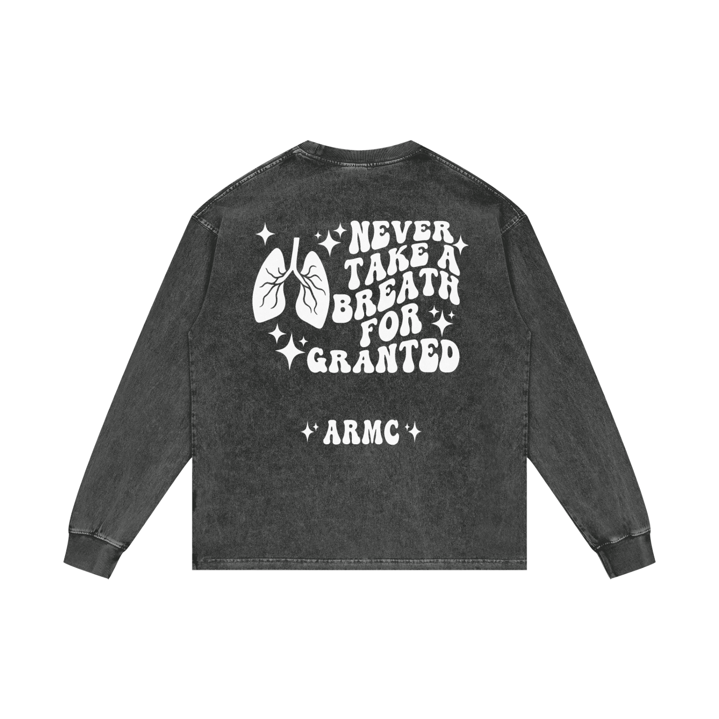Respiratory Therapy- adult unisex Acid Wash Oversize Long Sleeve T-Shirt