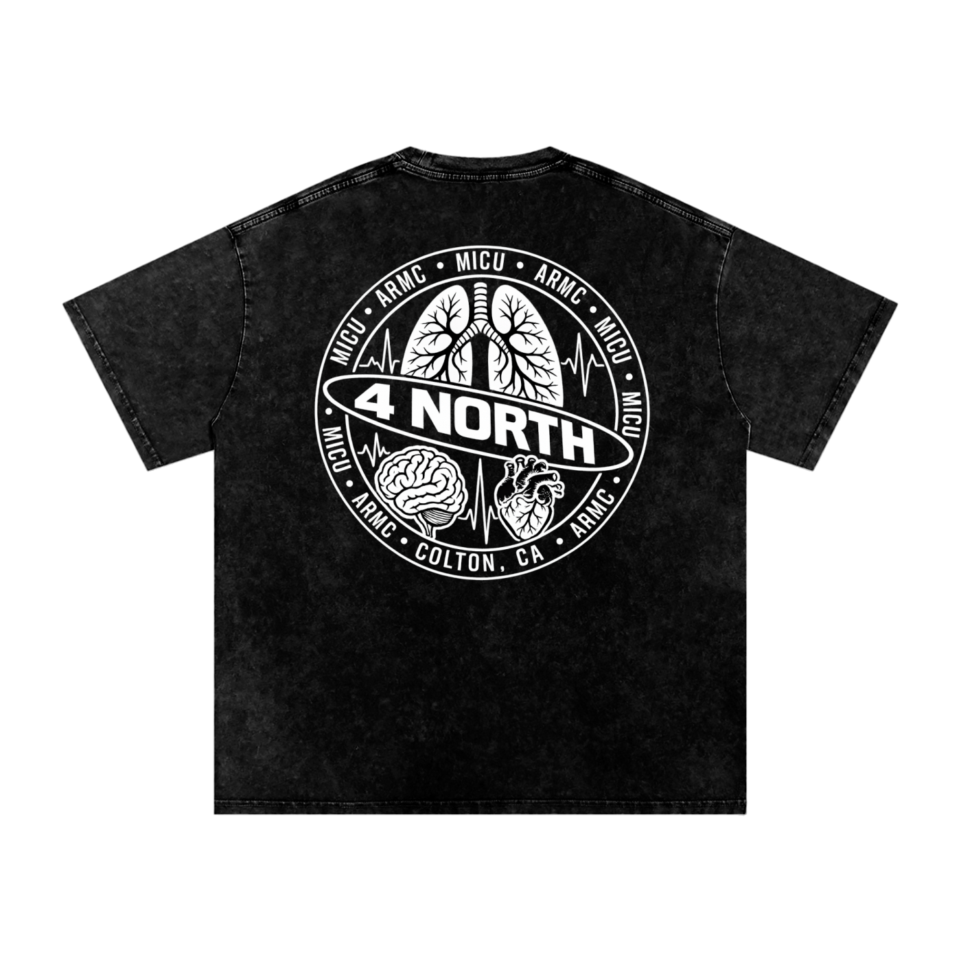 4 North white lettering- adult unisex Snow Washed Oversized Cotton T-Shirt